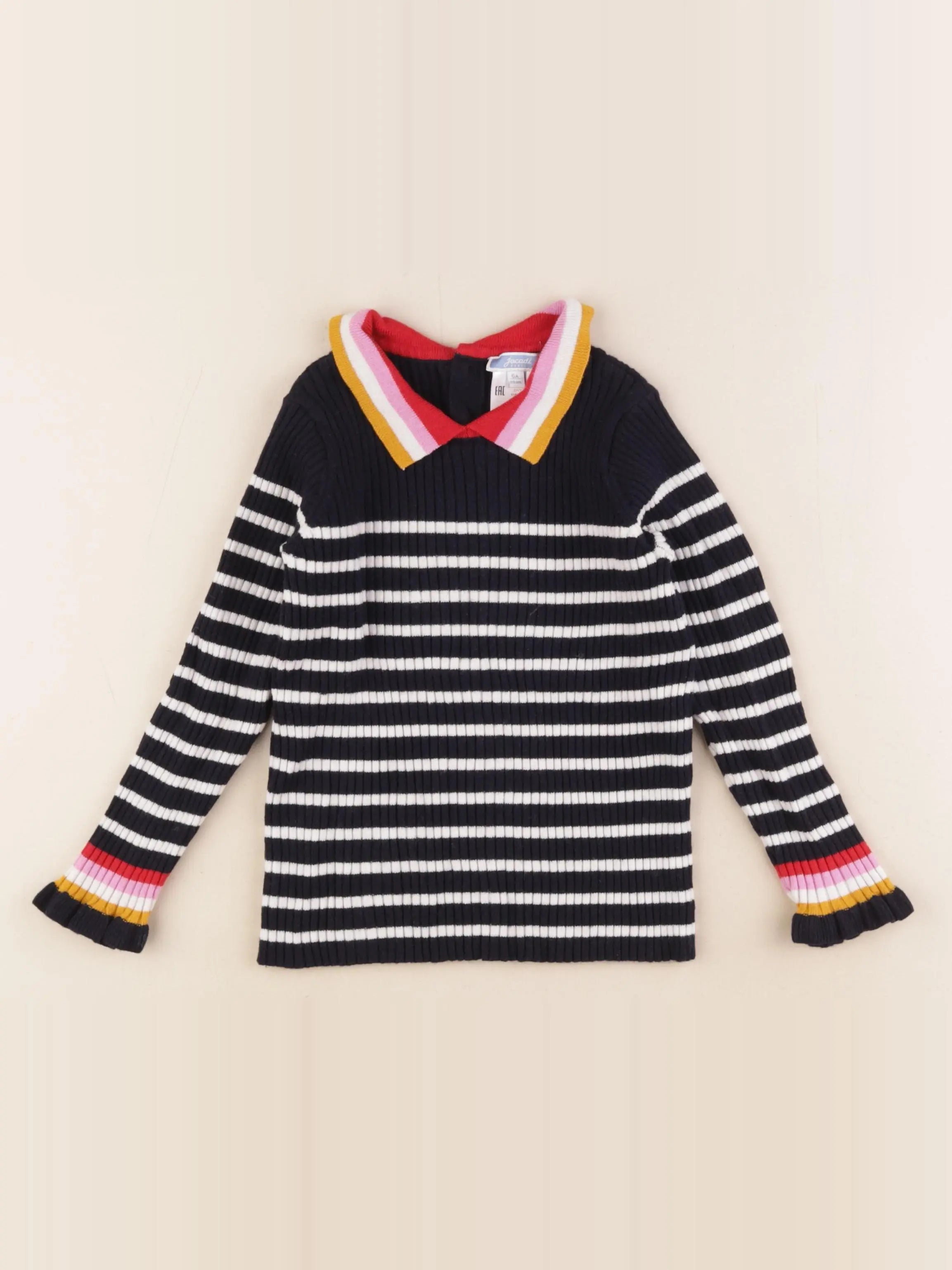 Jacadi - pull bleu, blanc - 6 ans