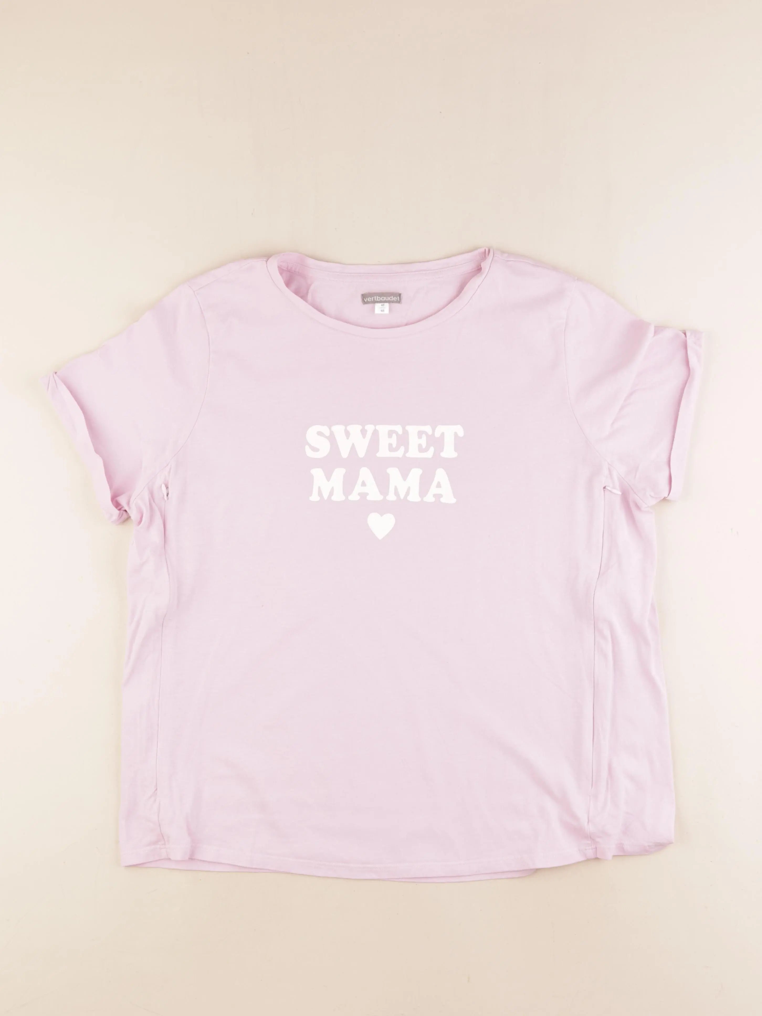 Vertbaudet - tee-shirt grossesse, allaitement rose - 46 à 48