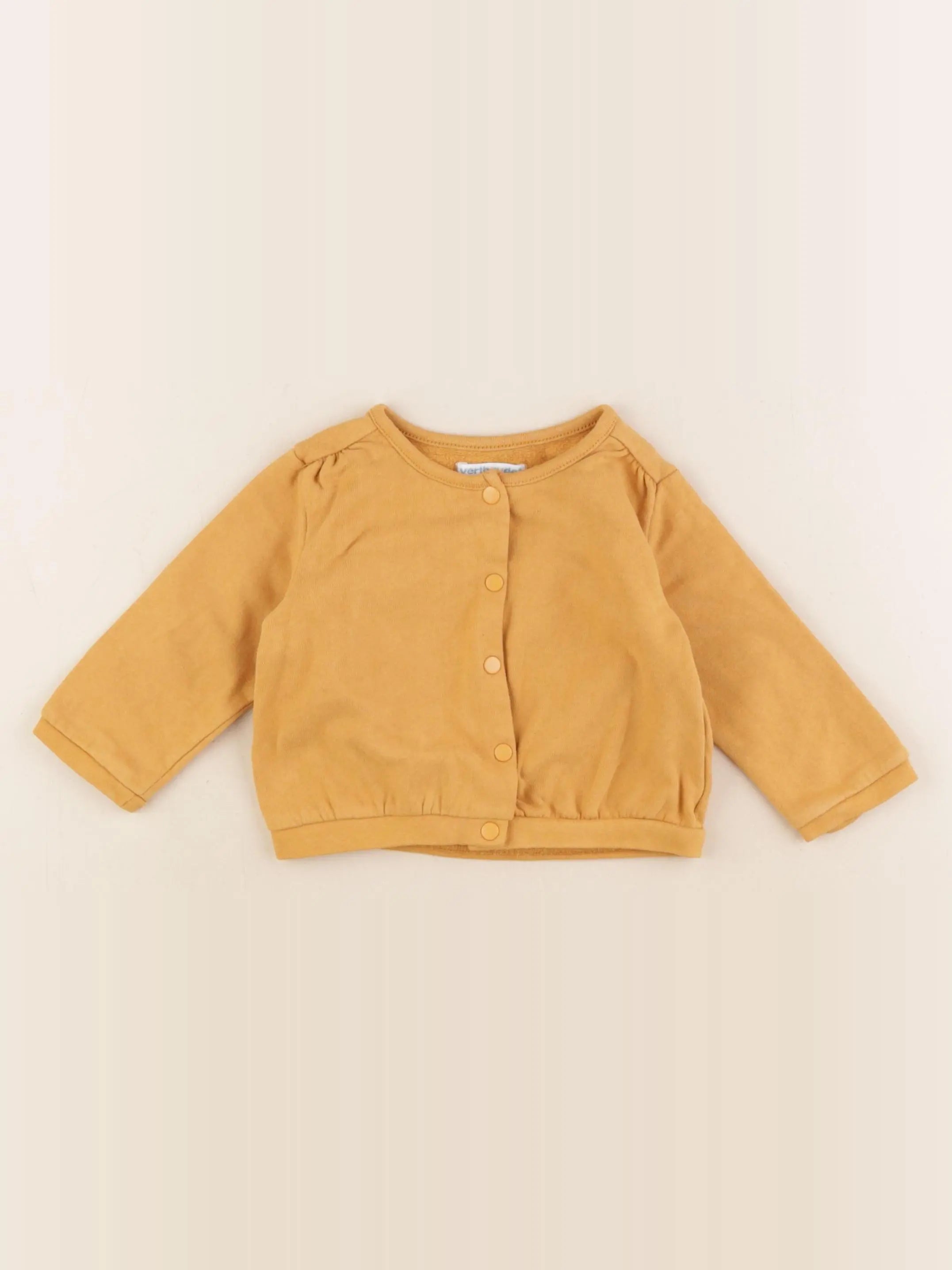 Vertbaudet - sweat jaune - 9 mois