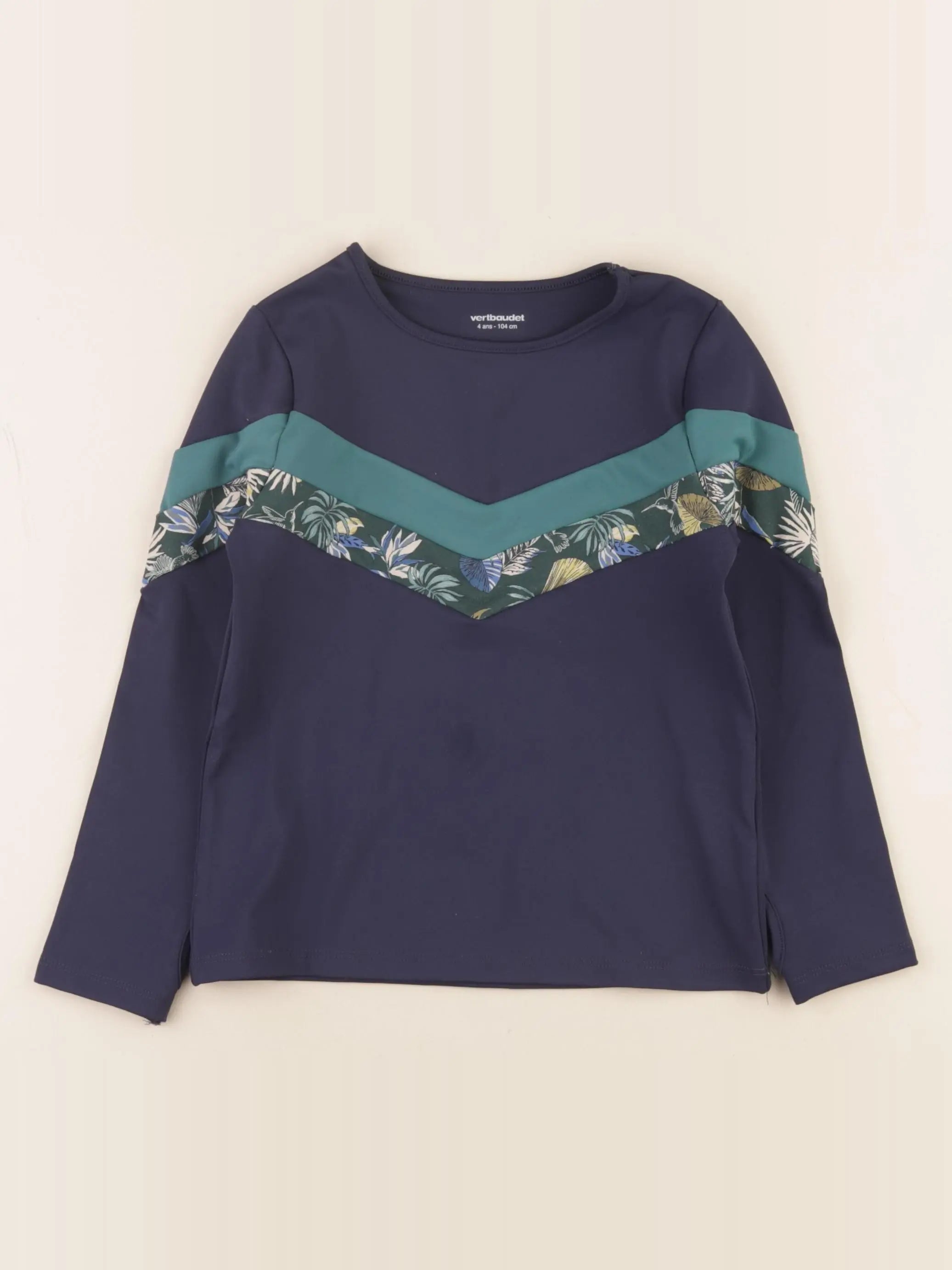 Vertbaudet - tee-shirt bleu - 4 ans