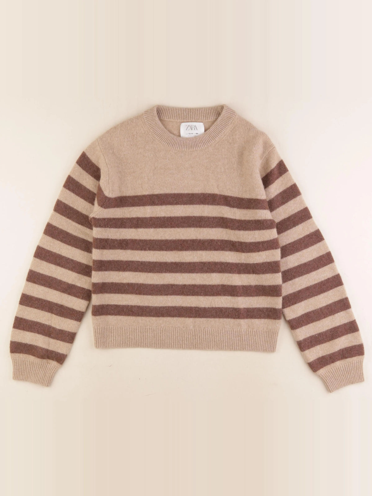 Zara - pull beige, marron - 13/14 ans