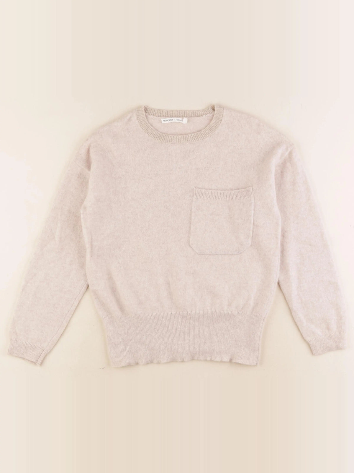 Monoprix - pull beige - 10 ans