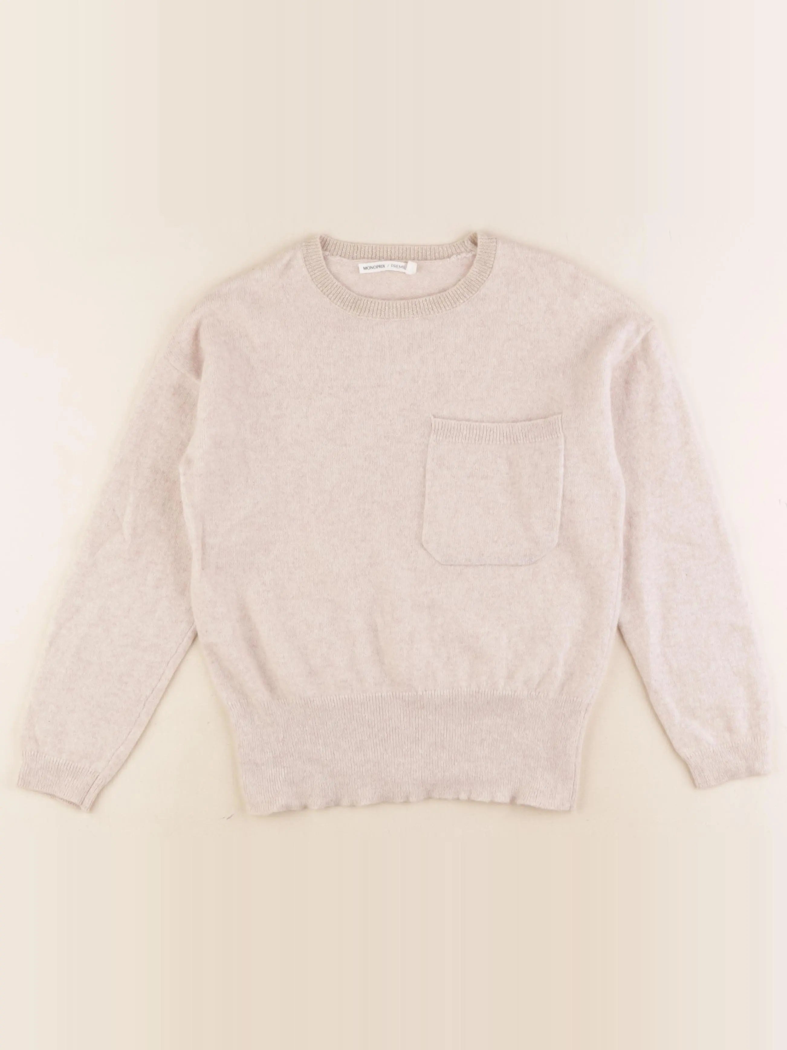 Monoprix - pull beige - 10 ans