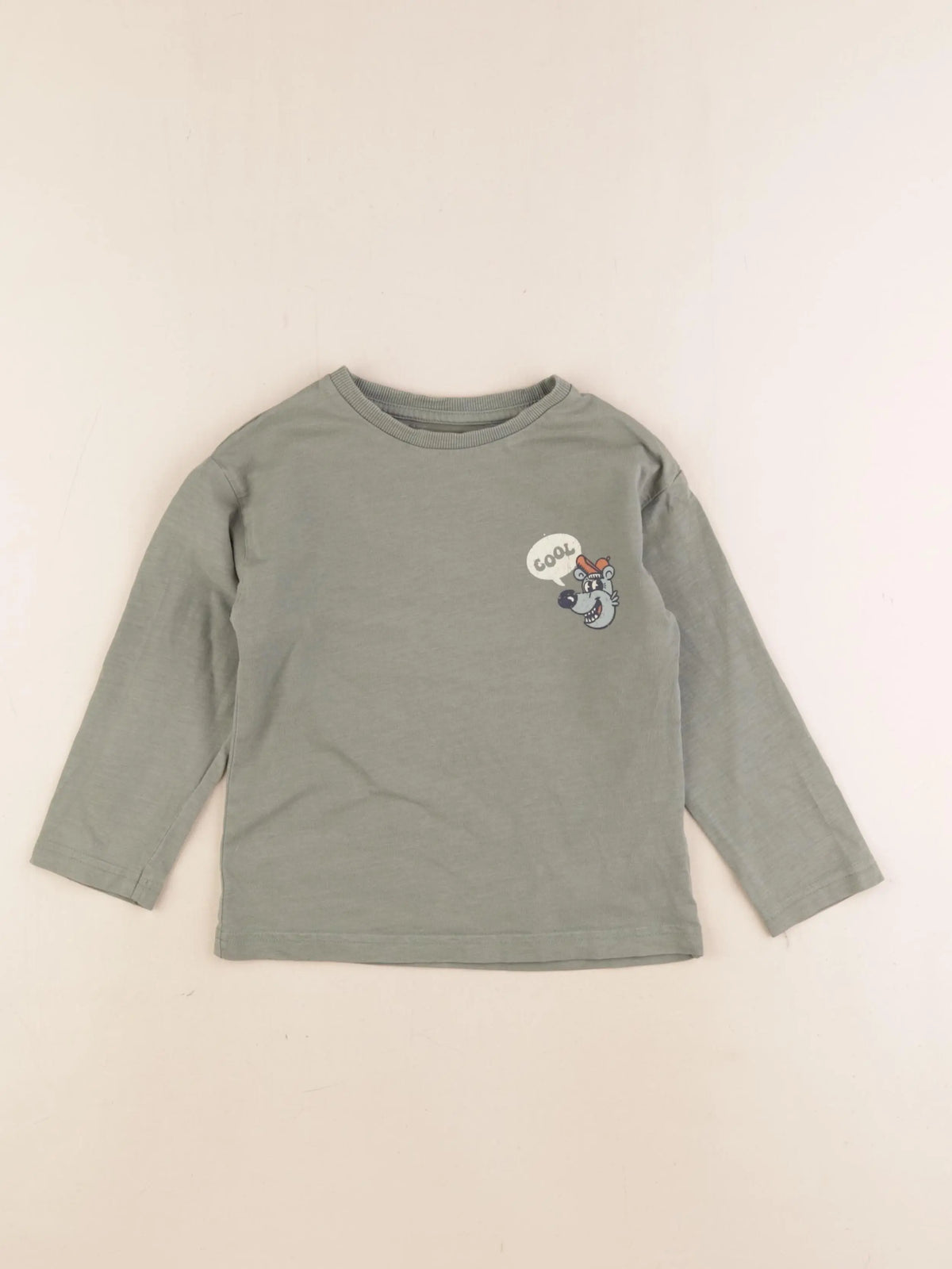 Vertbaudet - tee-shirt réversible, imprimé au dos vert - 5 ans