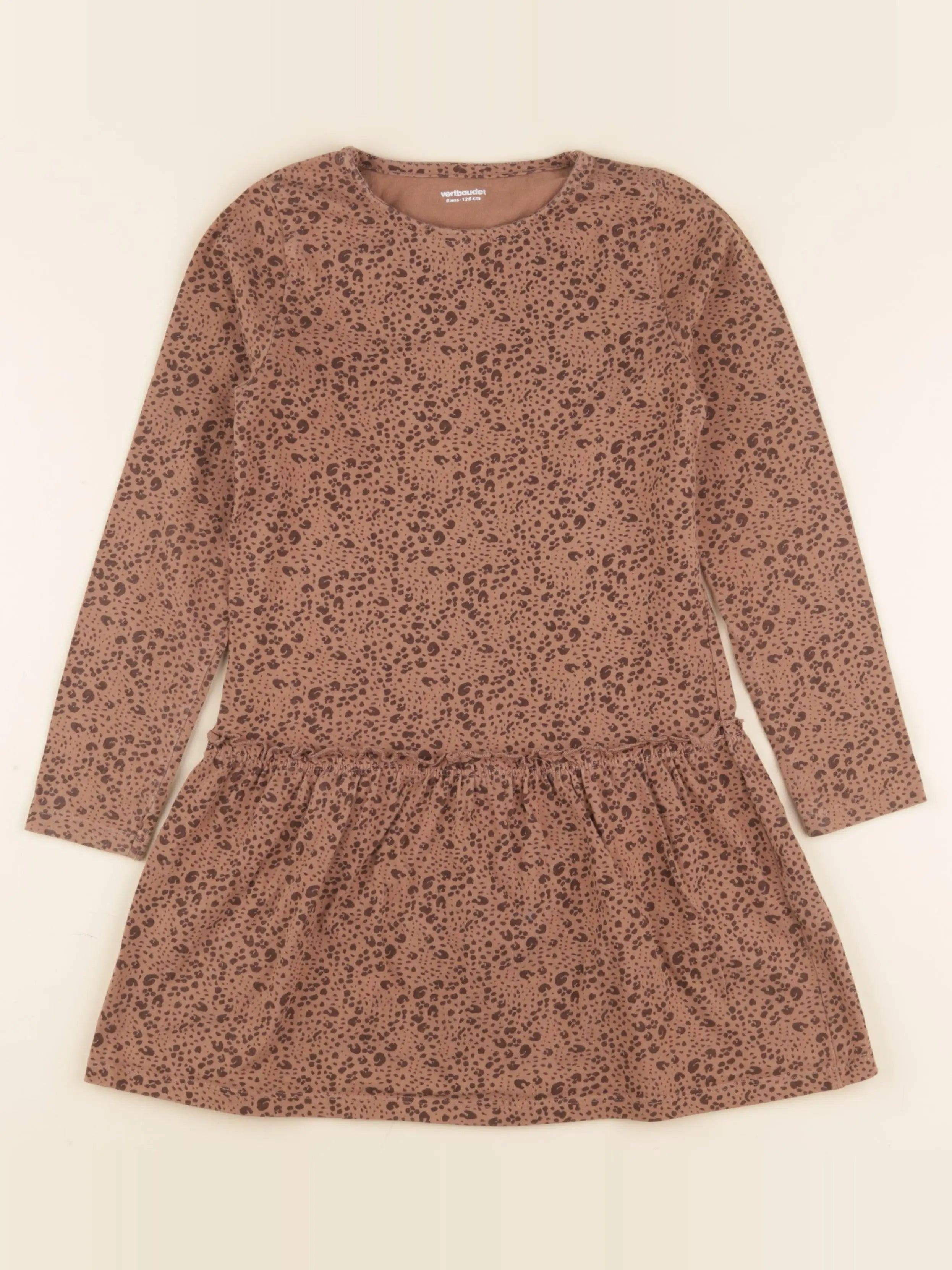 Vertbaudet - robe marron - 8 ans