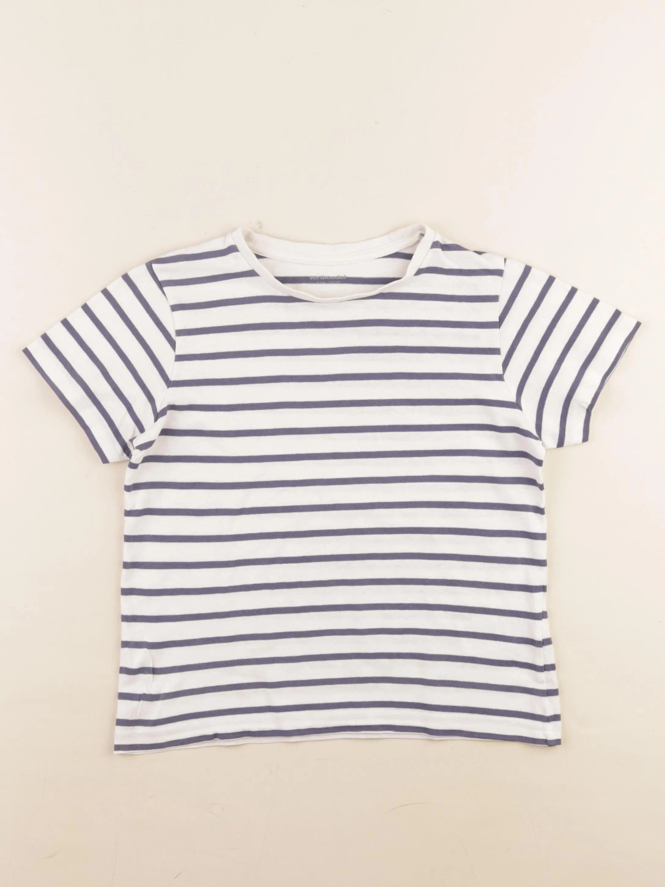 Vertbaudet - tee-shirt bleu, blanc - 6 ans