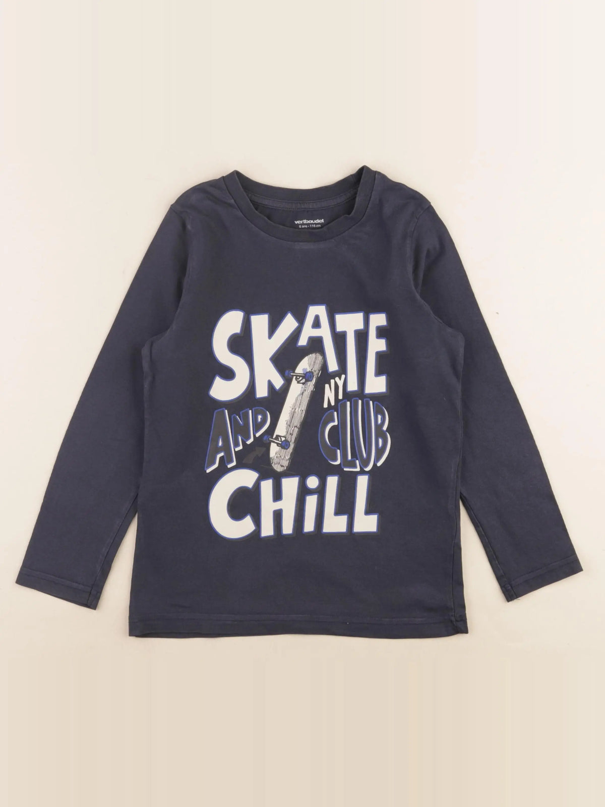 Vertbaudet - tee-shirt bleu - 6 ans