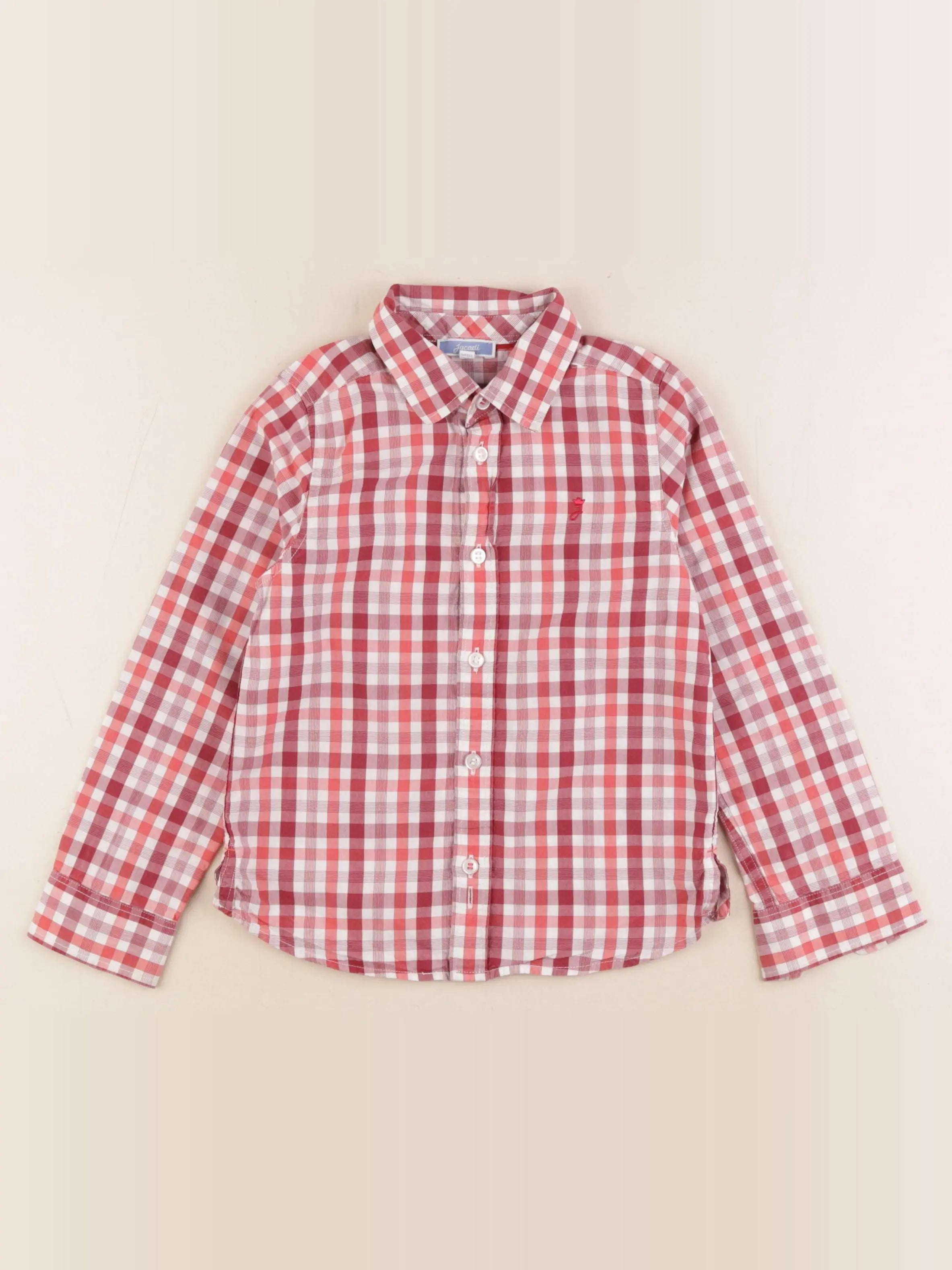 Jacadi - chemise rouge, blanc - 5 ans