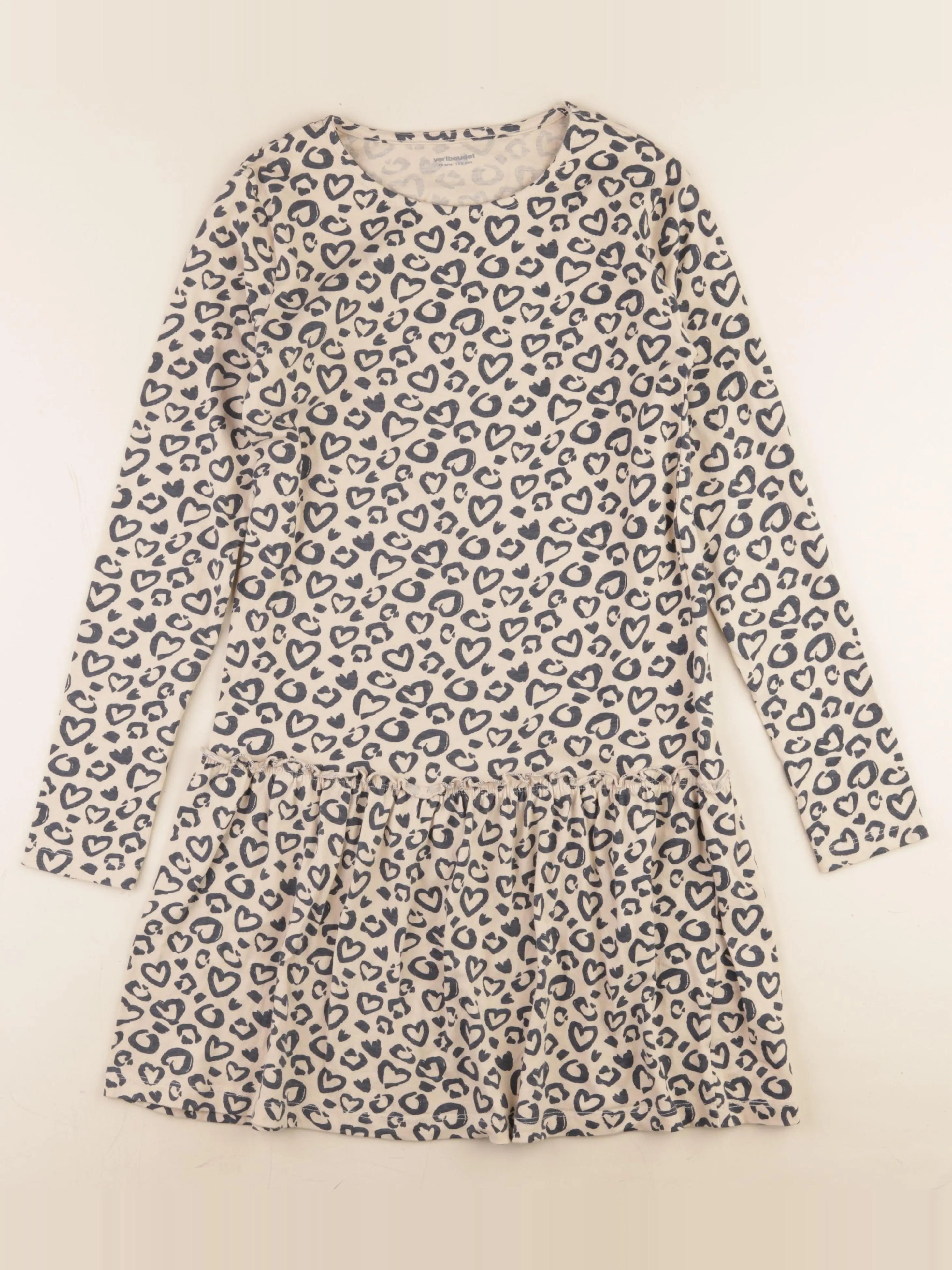Vertbaudet - robe beige, noir - 12 ans