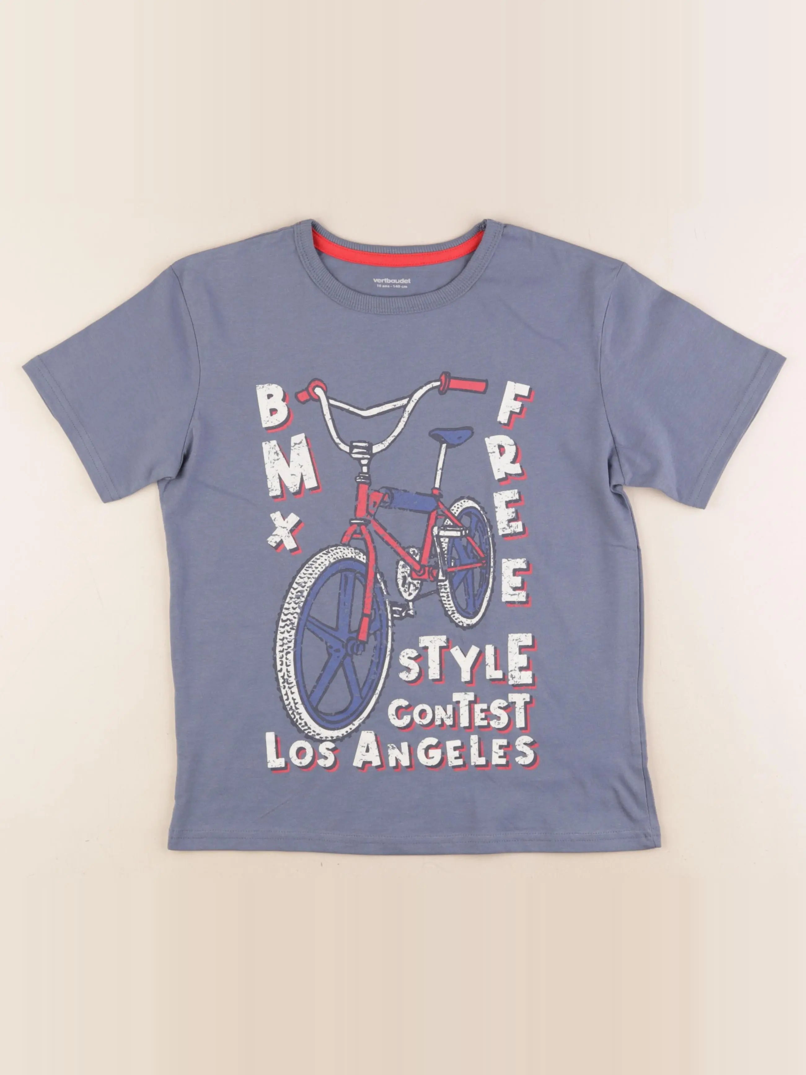 Vertbaudet - tee-shirt bleu - 10 ans