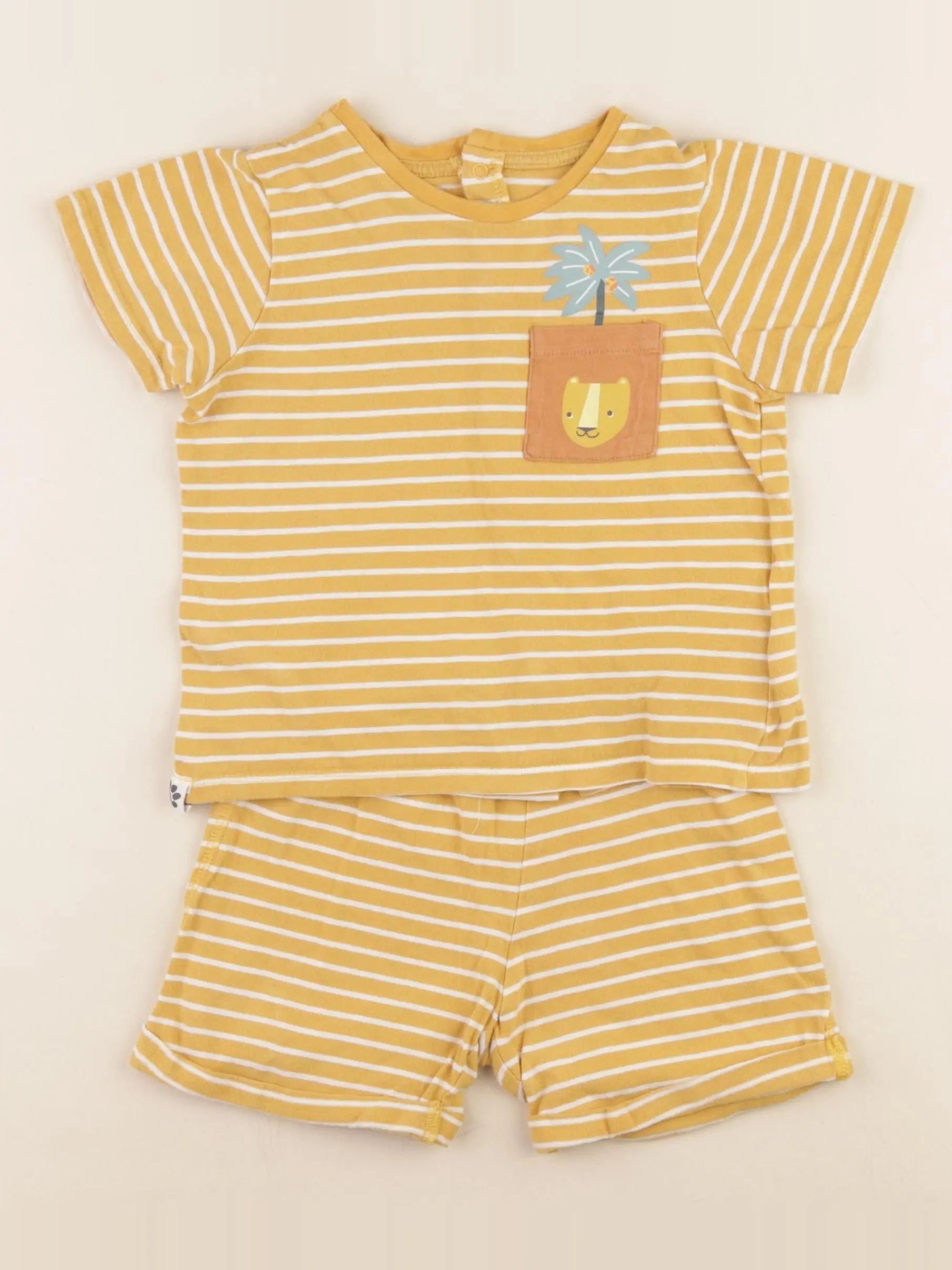 Vertbaudet - pyjama coton jaune - 36 mois