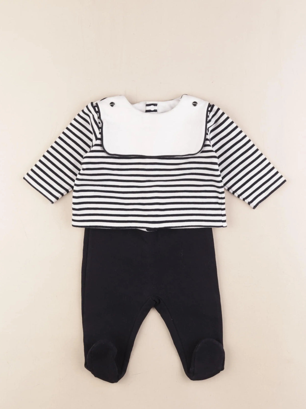 Jacadi - ensemble blanc, bleu - 4 mois