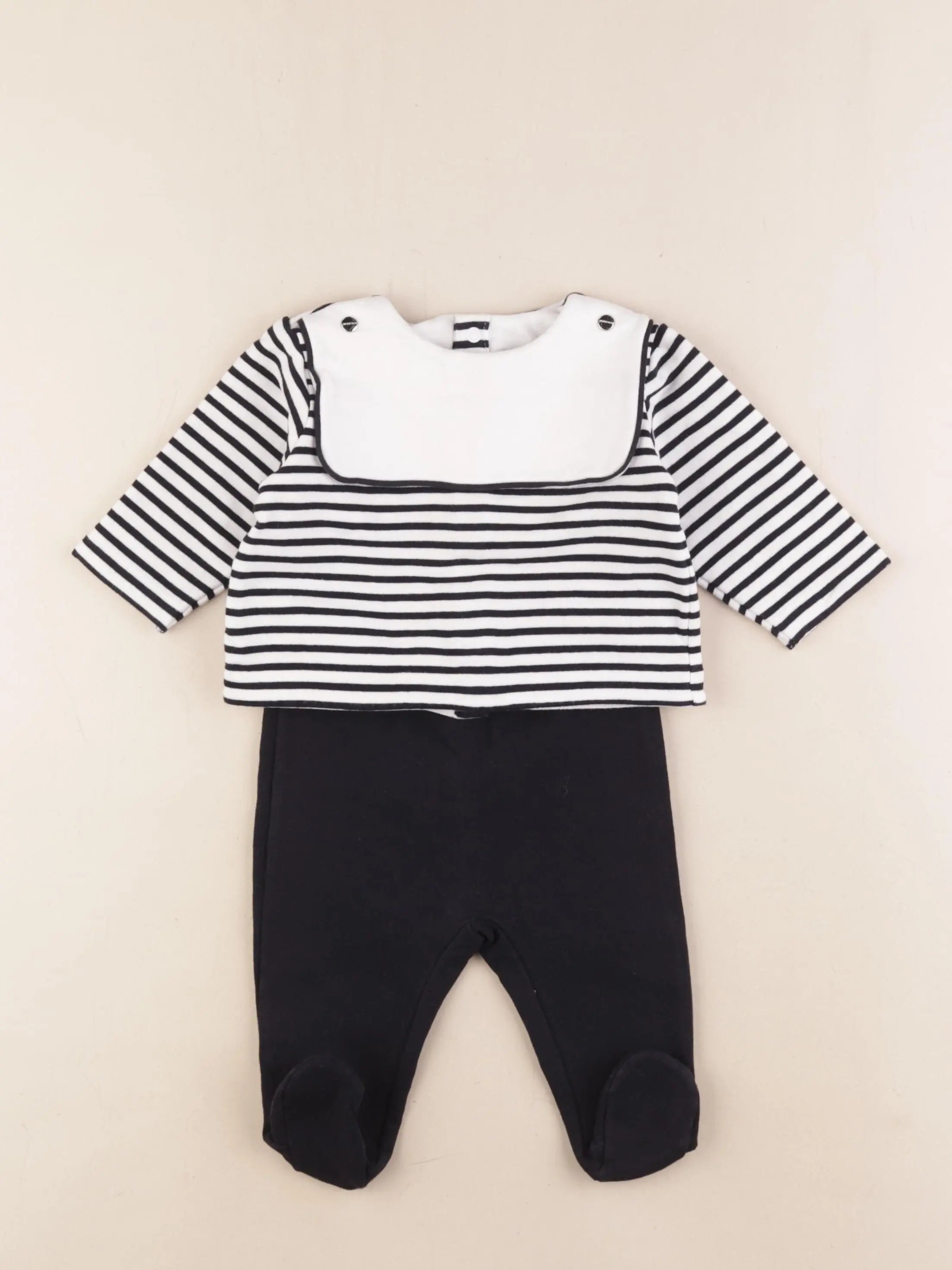 Jacadi - ensemble blanc, bleu - 4 mois