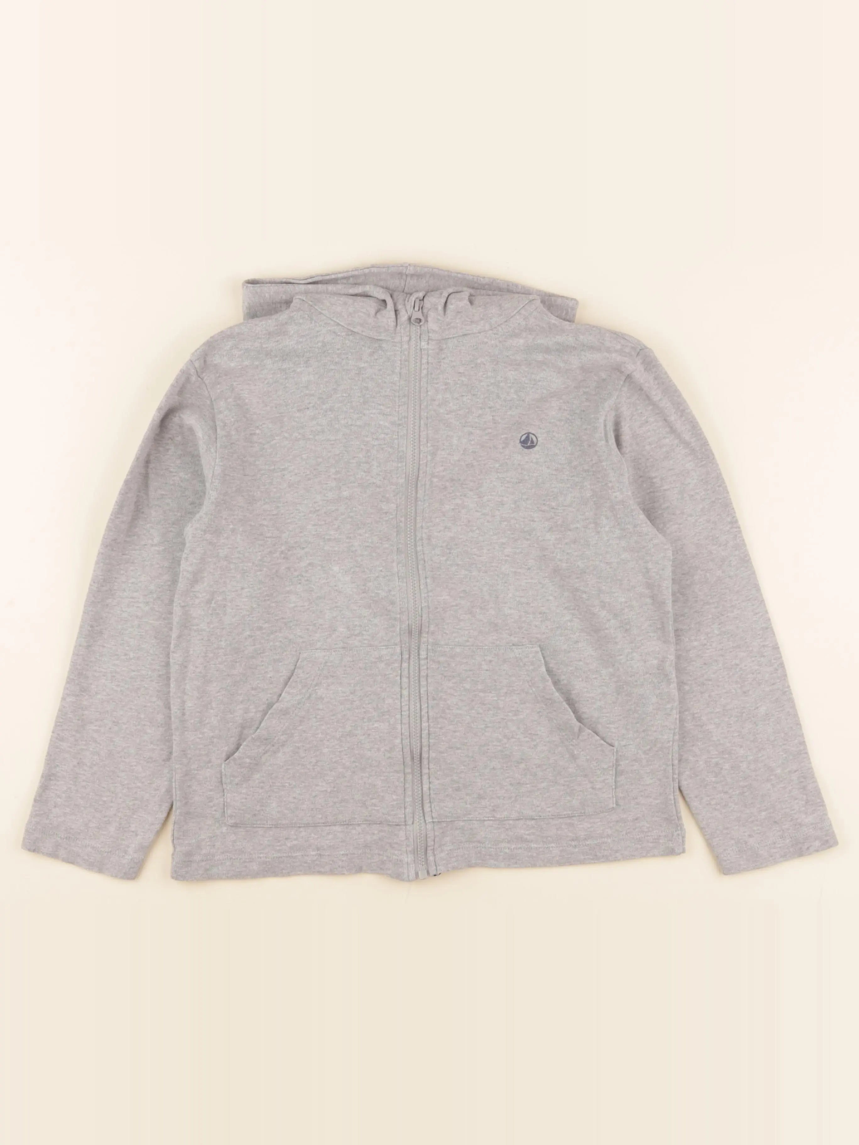 Petit Bateau - sweat gris - 8 ans