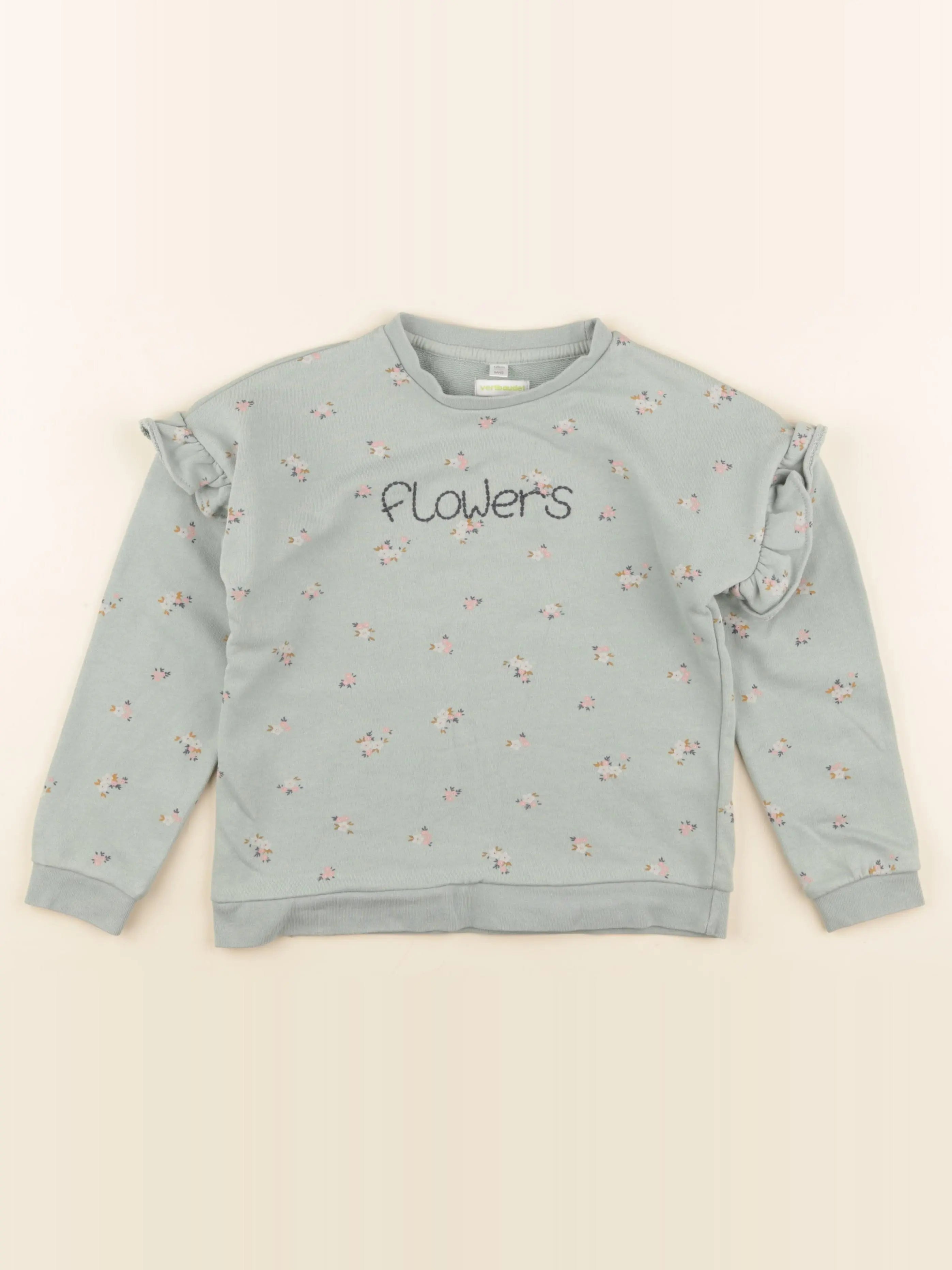 Vertbaudet - sweat vert - 8 ans