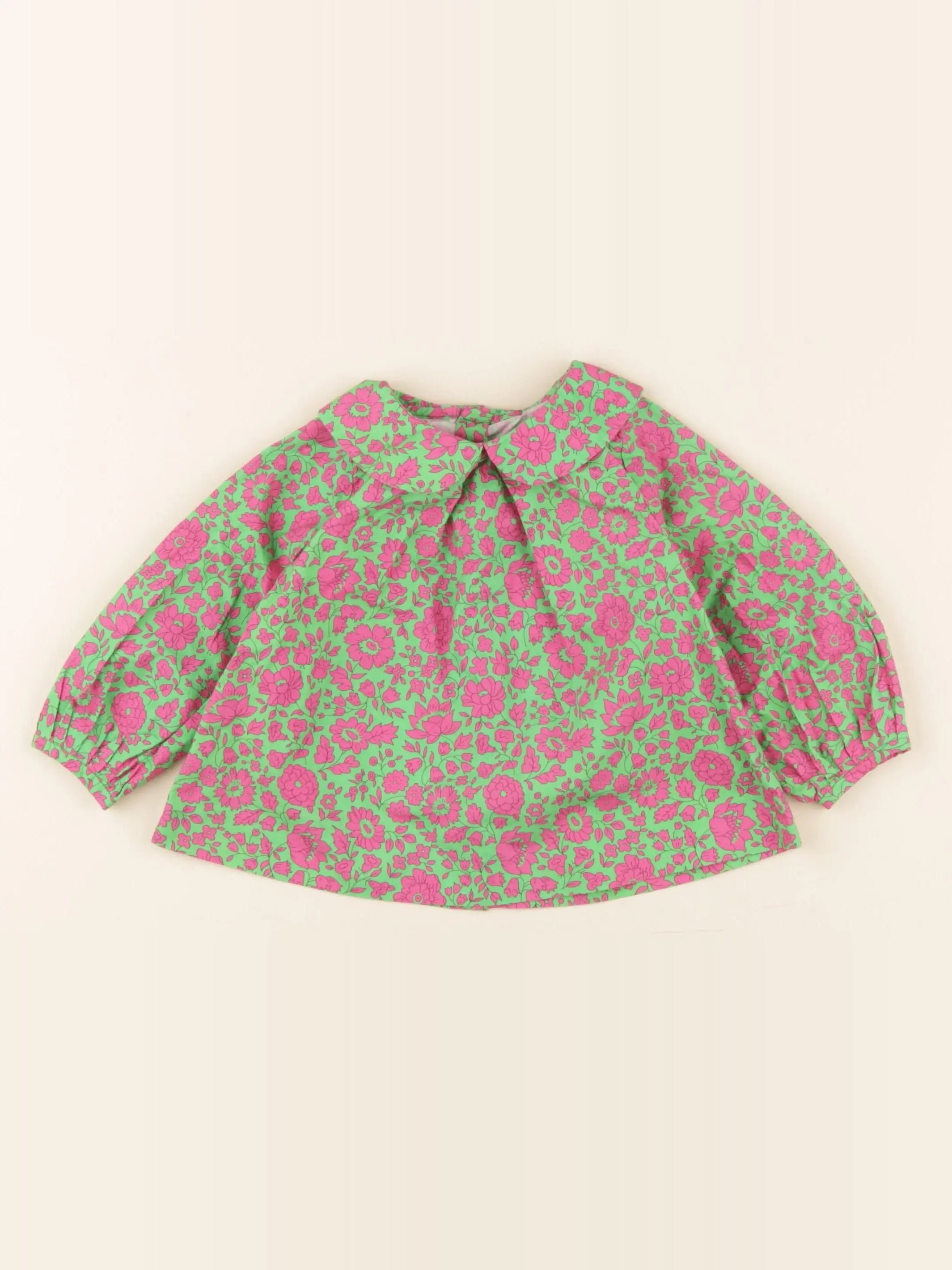 Jacadi - blouse vert, rose - 12 mois