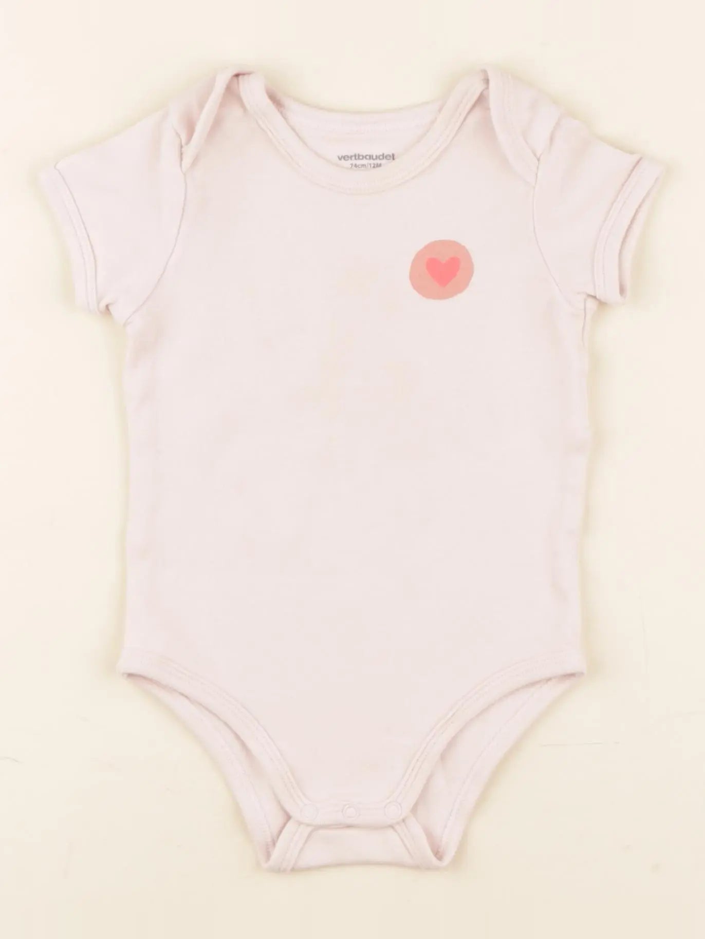 Vertbaudet - body rose - 9 mois