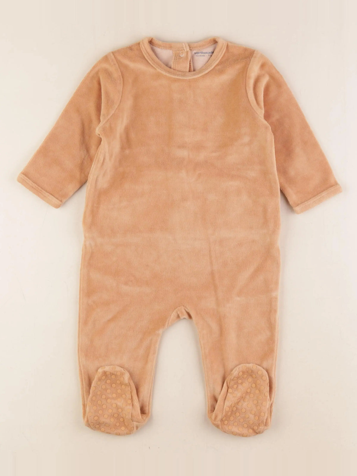 Vertbaudet - pyjama velours marron - 12 mois