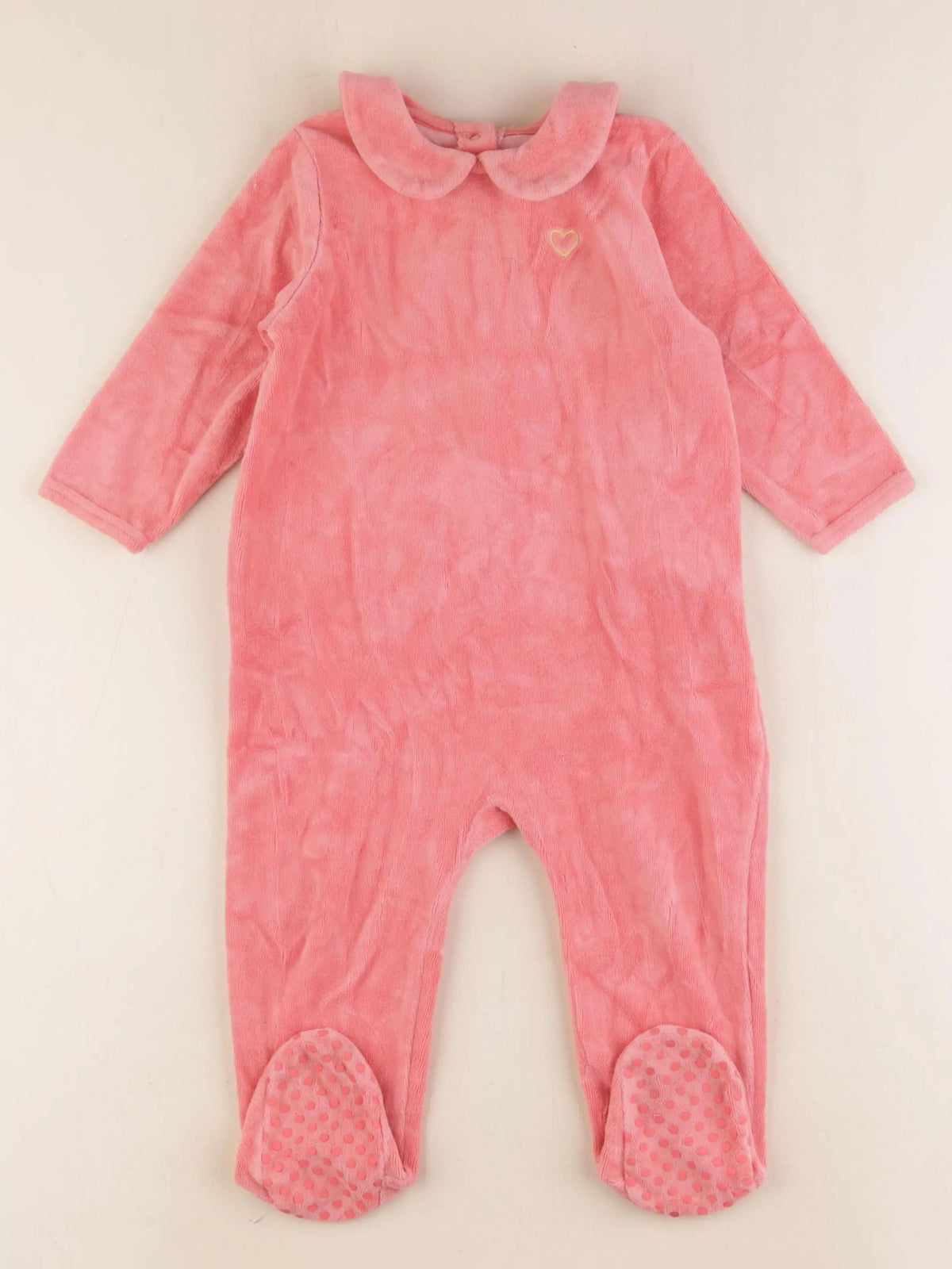 Vertbaudet - pyjama velours rose - 18 mois