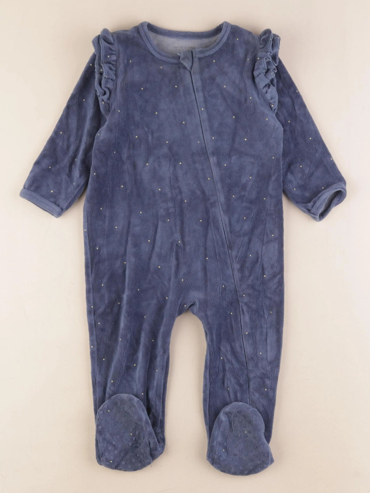 Vertbaudet - pyjama velours bleu - 18 mois