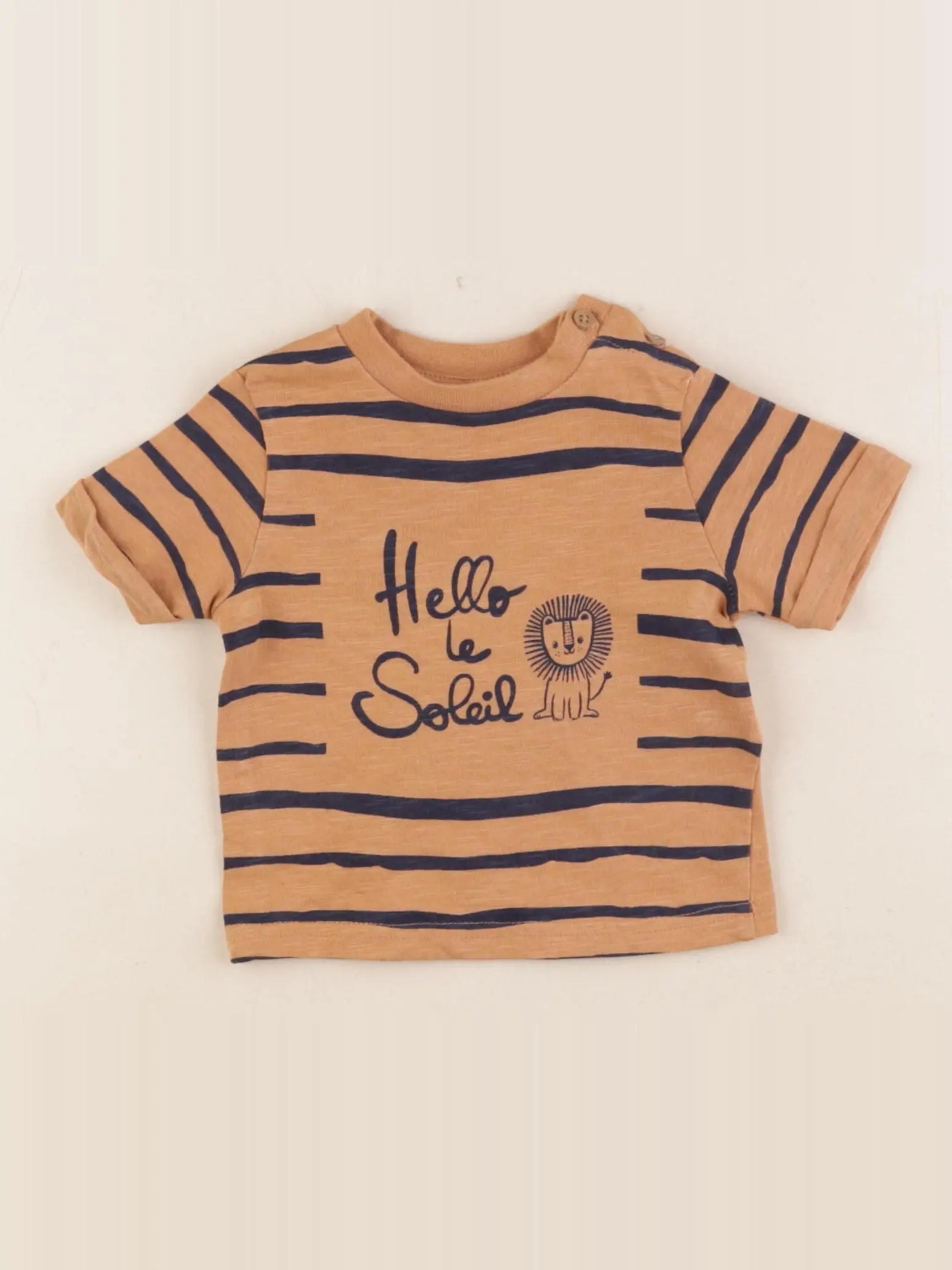 Vertbaudet - tee-shirt marron - 3 mois