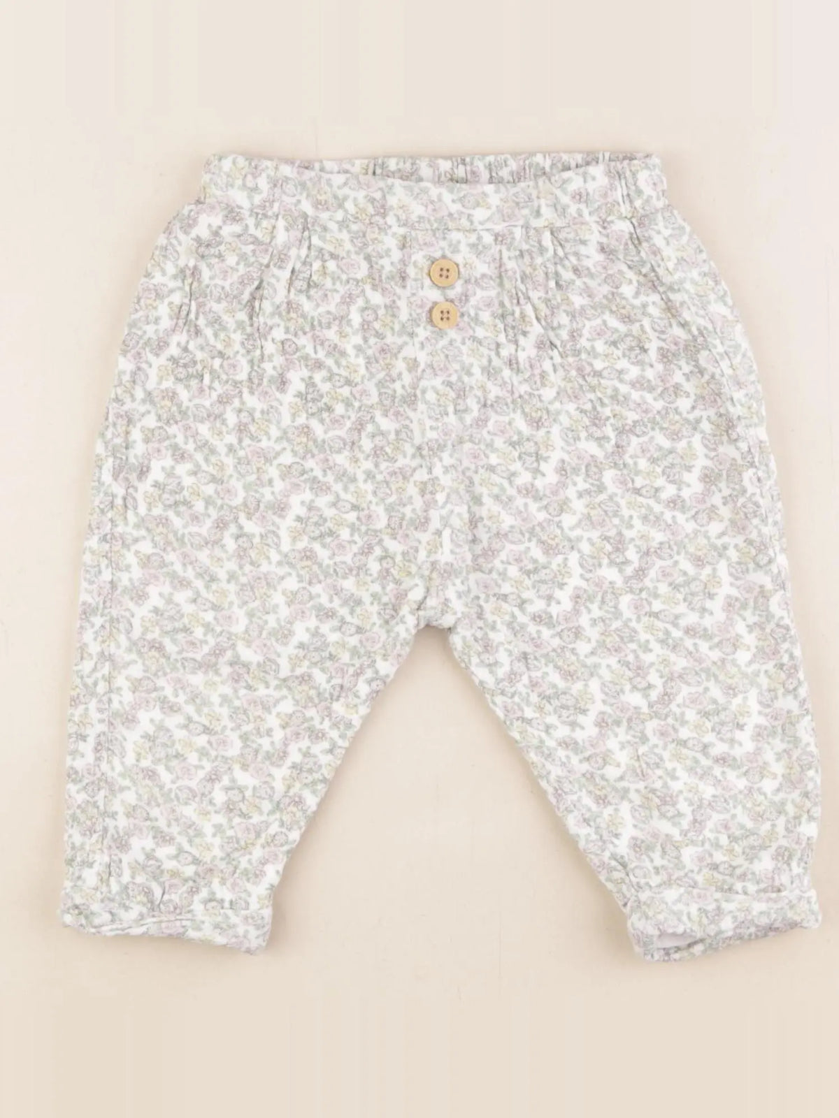 Vertbaudet - pantalon doublé multicolore - 12 mois