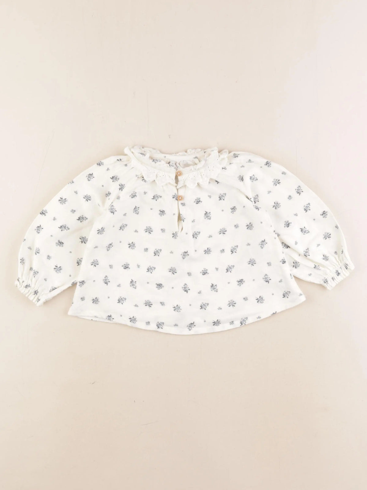 Vertbaudet - blouse beige, bleu - 9 mois