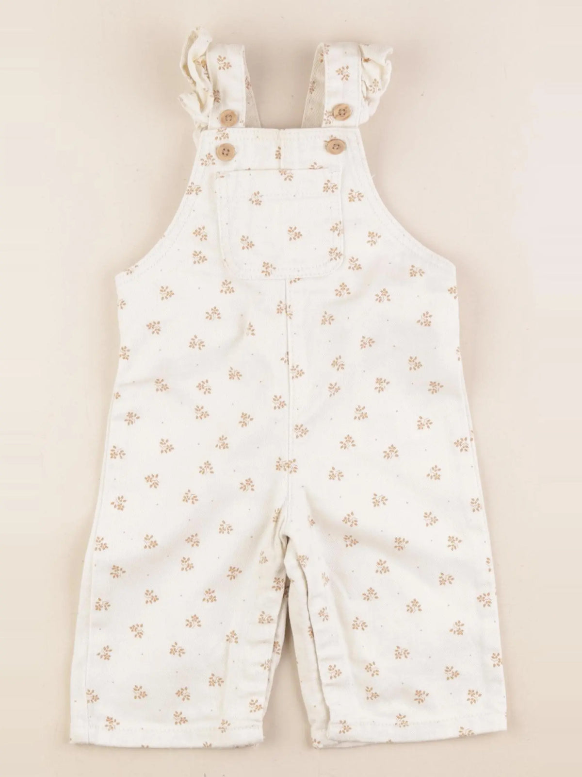 Vertbaudet - salopette beige - 6 mois