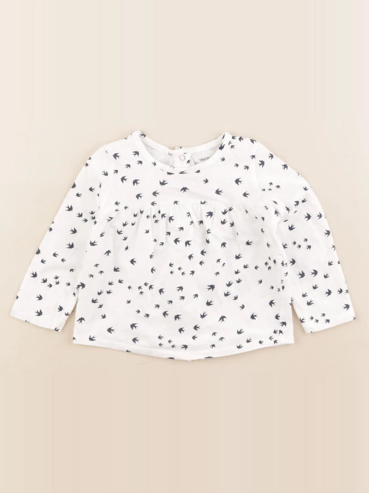 Vertbaudet - tee-shirt bleu, blanc - 6 mois