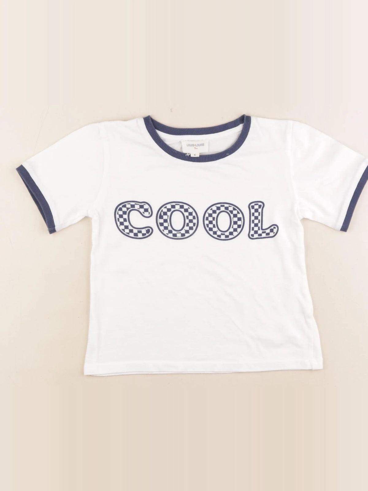 Louis Louise - tee-shirt bleu, blanc - 4 ans