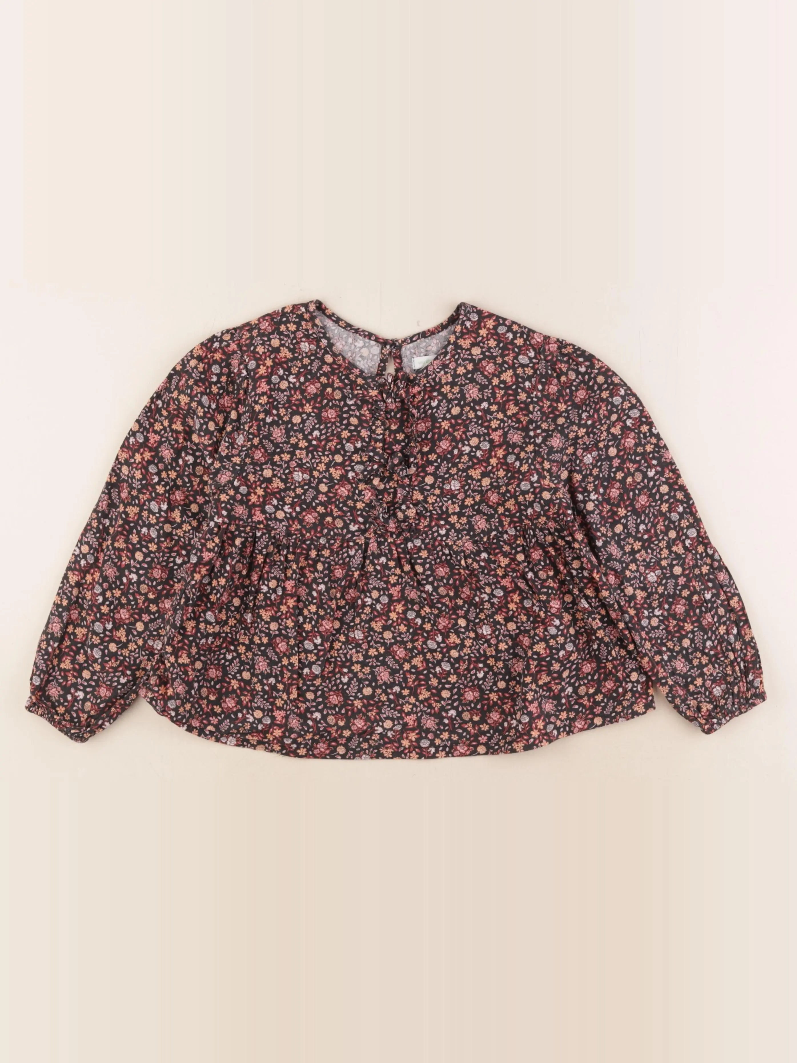 Vertbaudet - blouse noir, rouge - 6 ans
