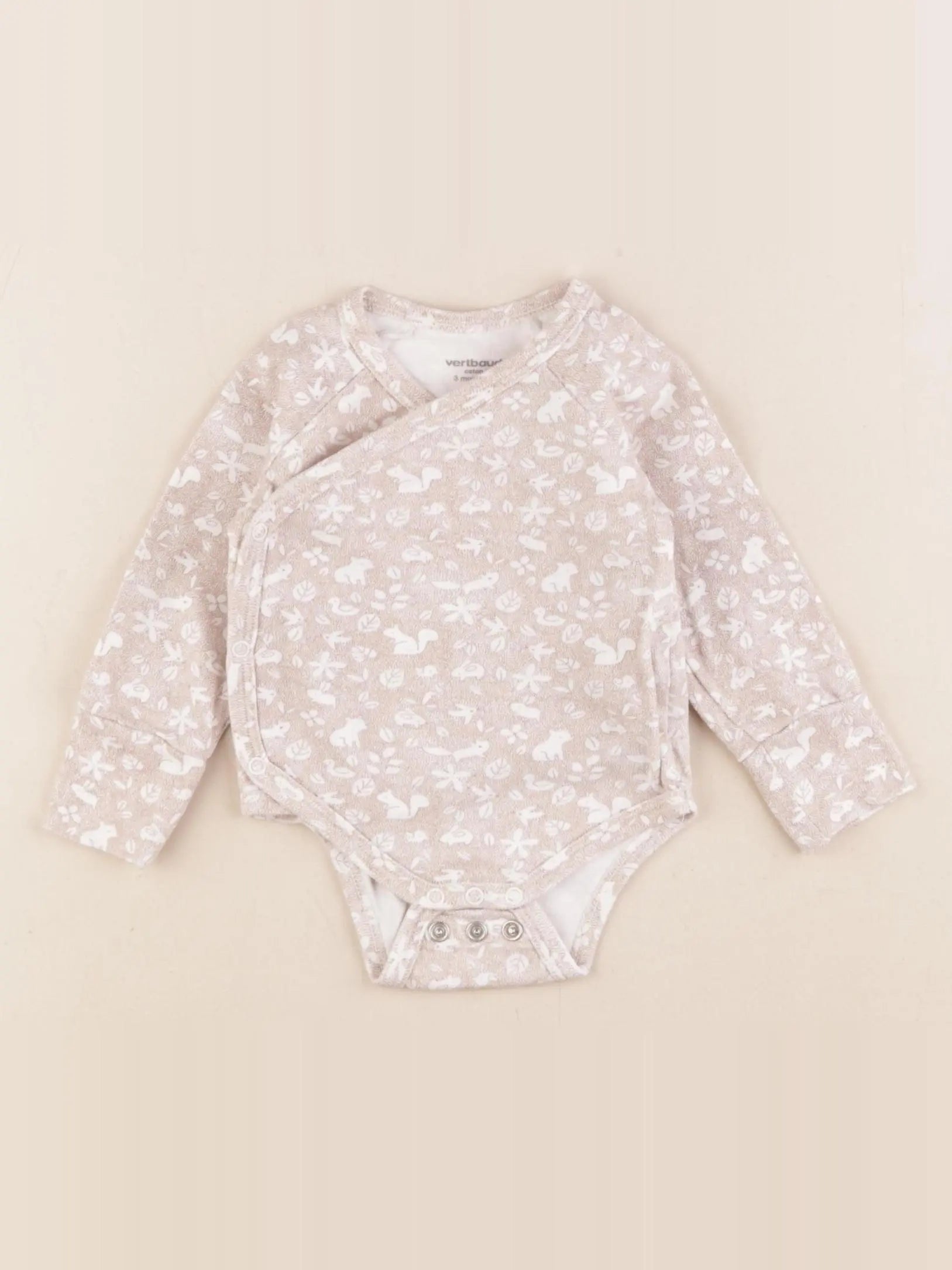 Vertbaudet - body beige - 3 mois
