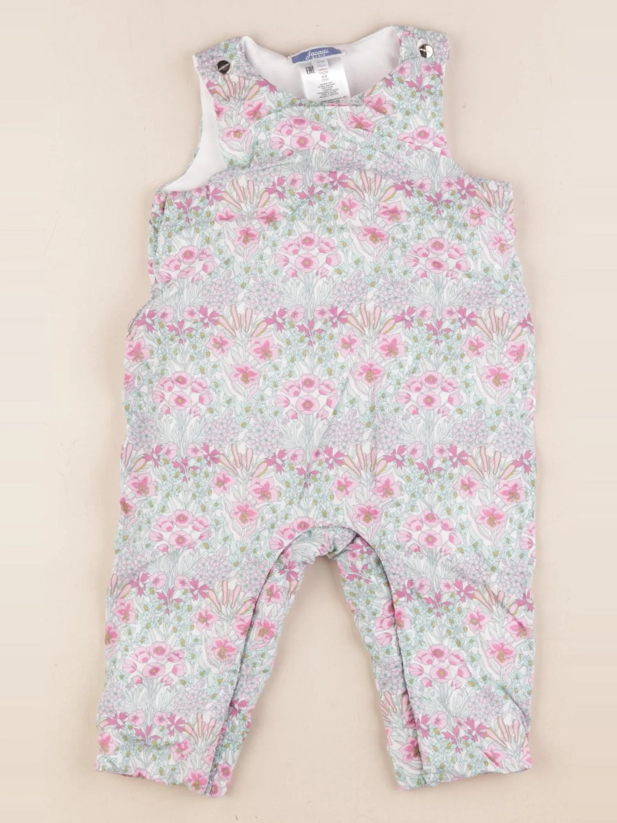 Jacadi - combinaison doublé, liberty multicolore - 12 mois
