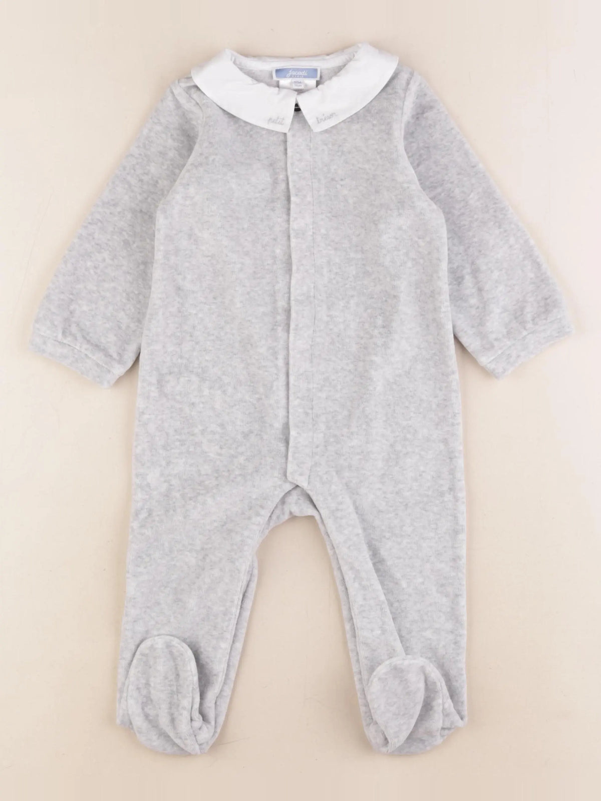 Jacadi - pyjama velours gris - 12 mois
