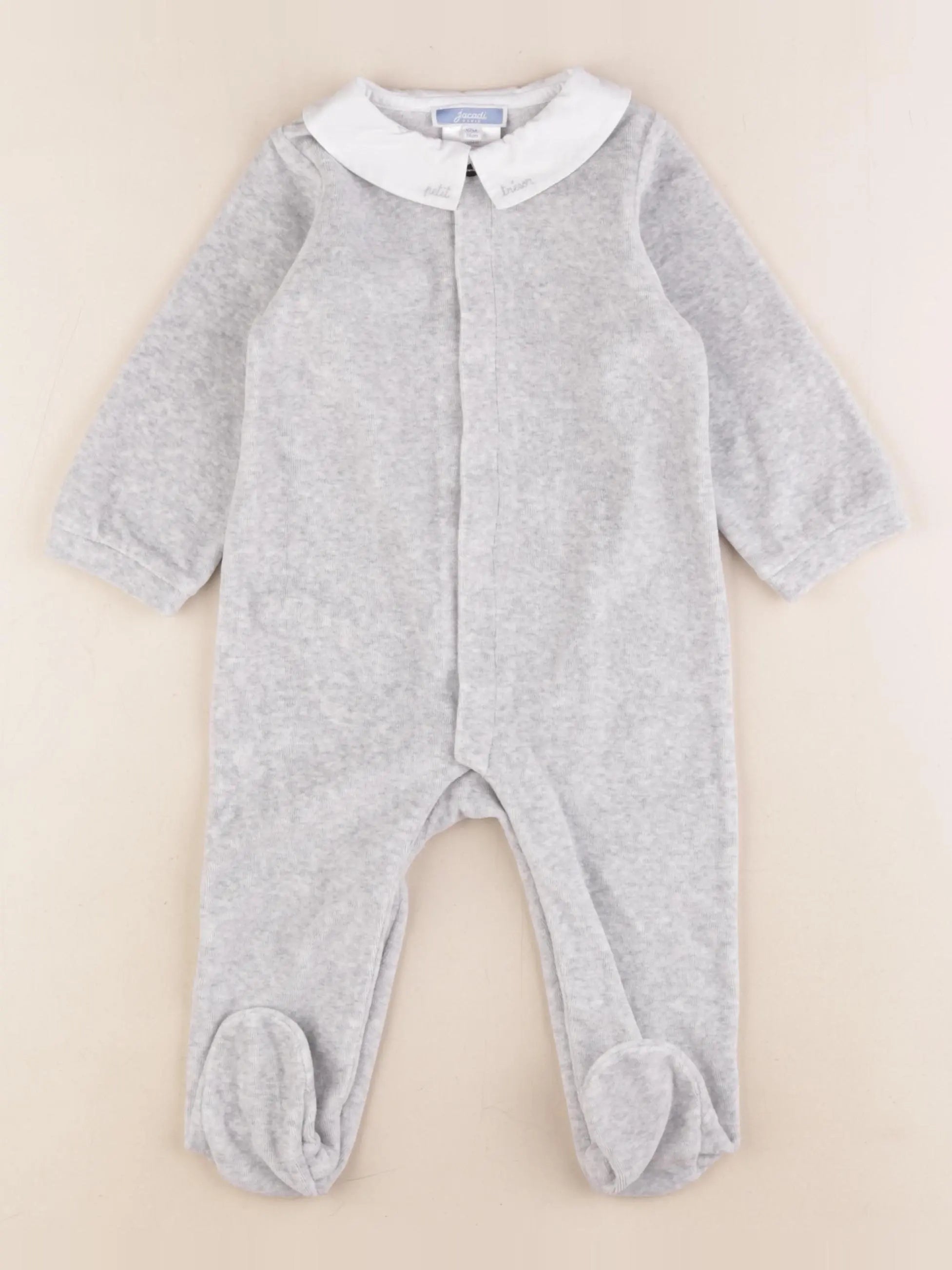 Jacadi - pyjama velours gris - 12 mois