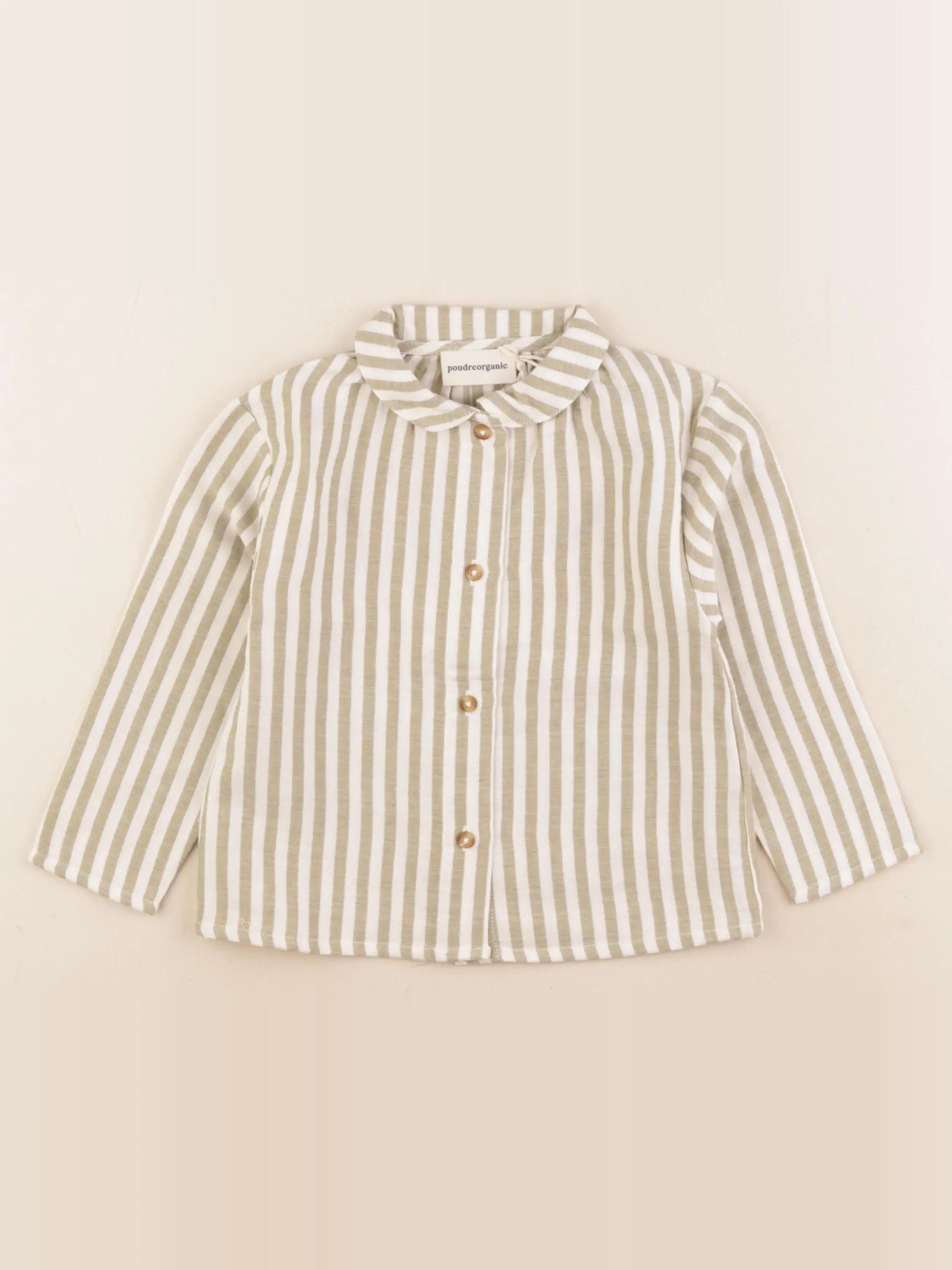 Poudre Organic - chemise blanc, vert - 3 ans