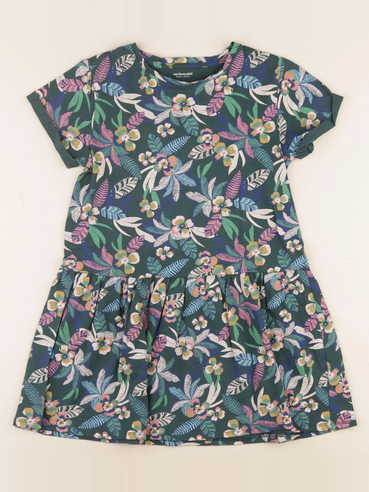 Vertbaudet - robe vert - 10 ans