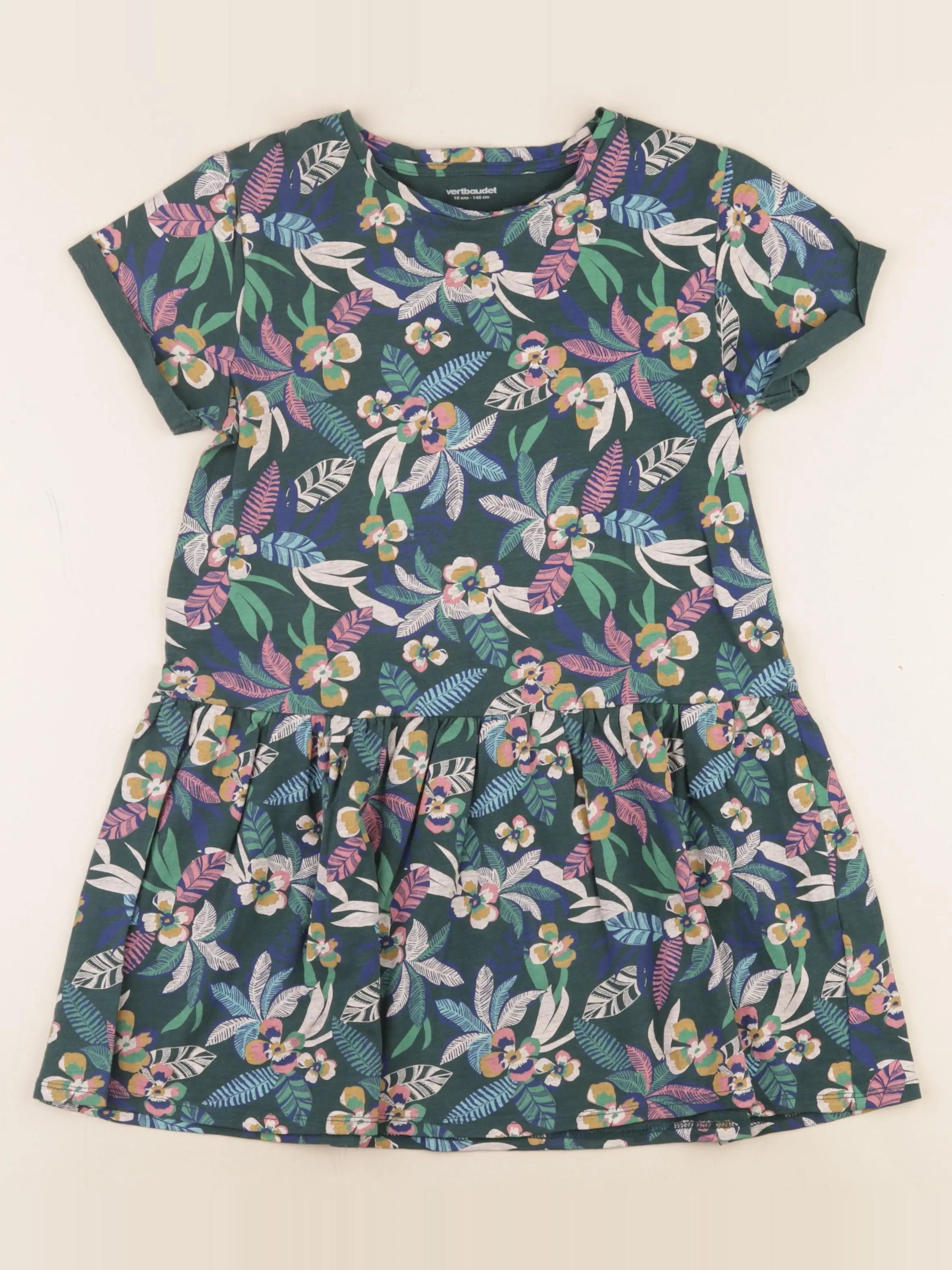 Vertbaudet - robe vert - 10 ans