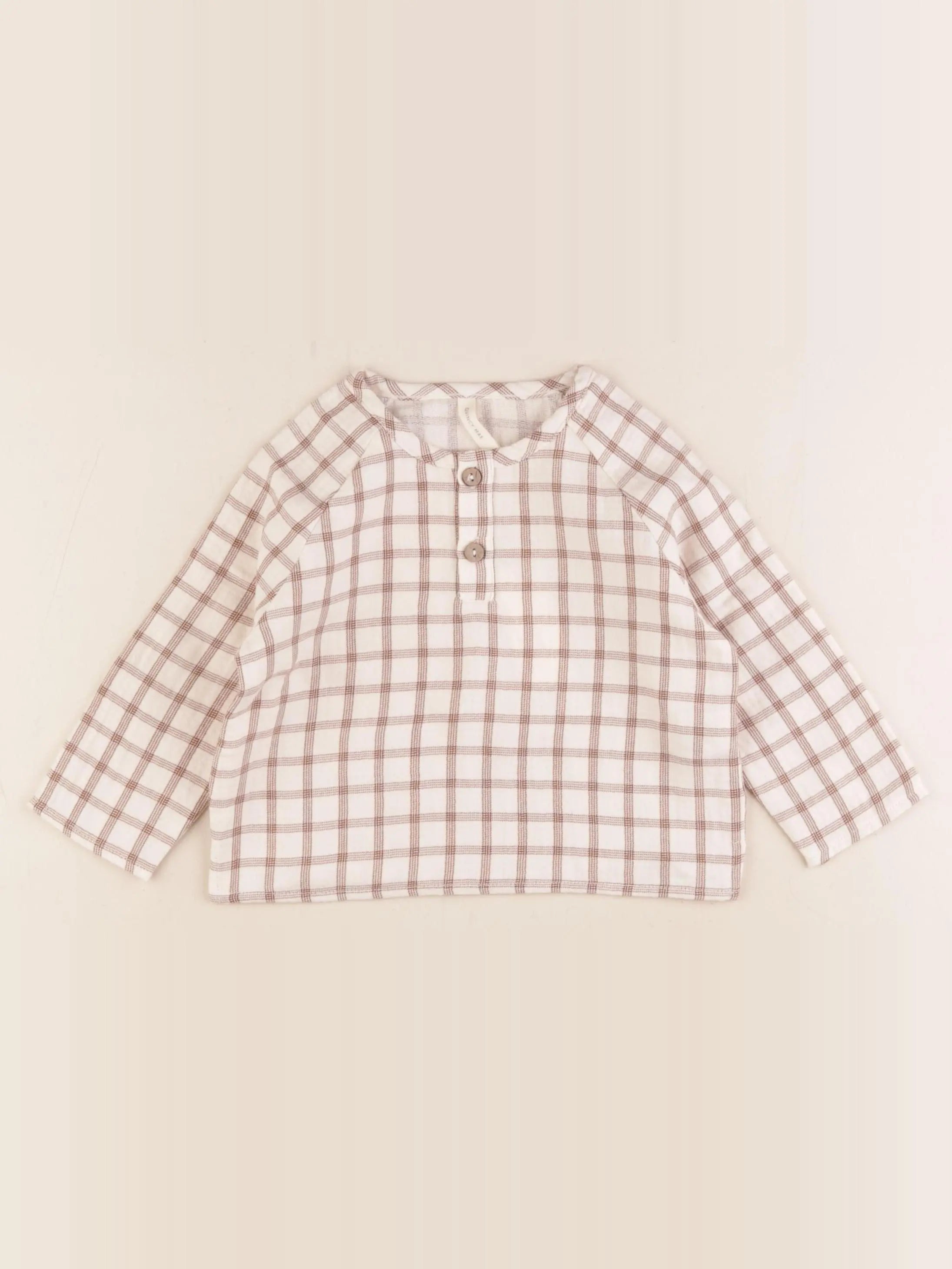 Quincy Mae - chemise marron - 12/18 mois