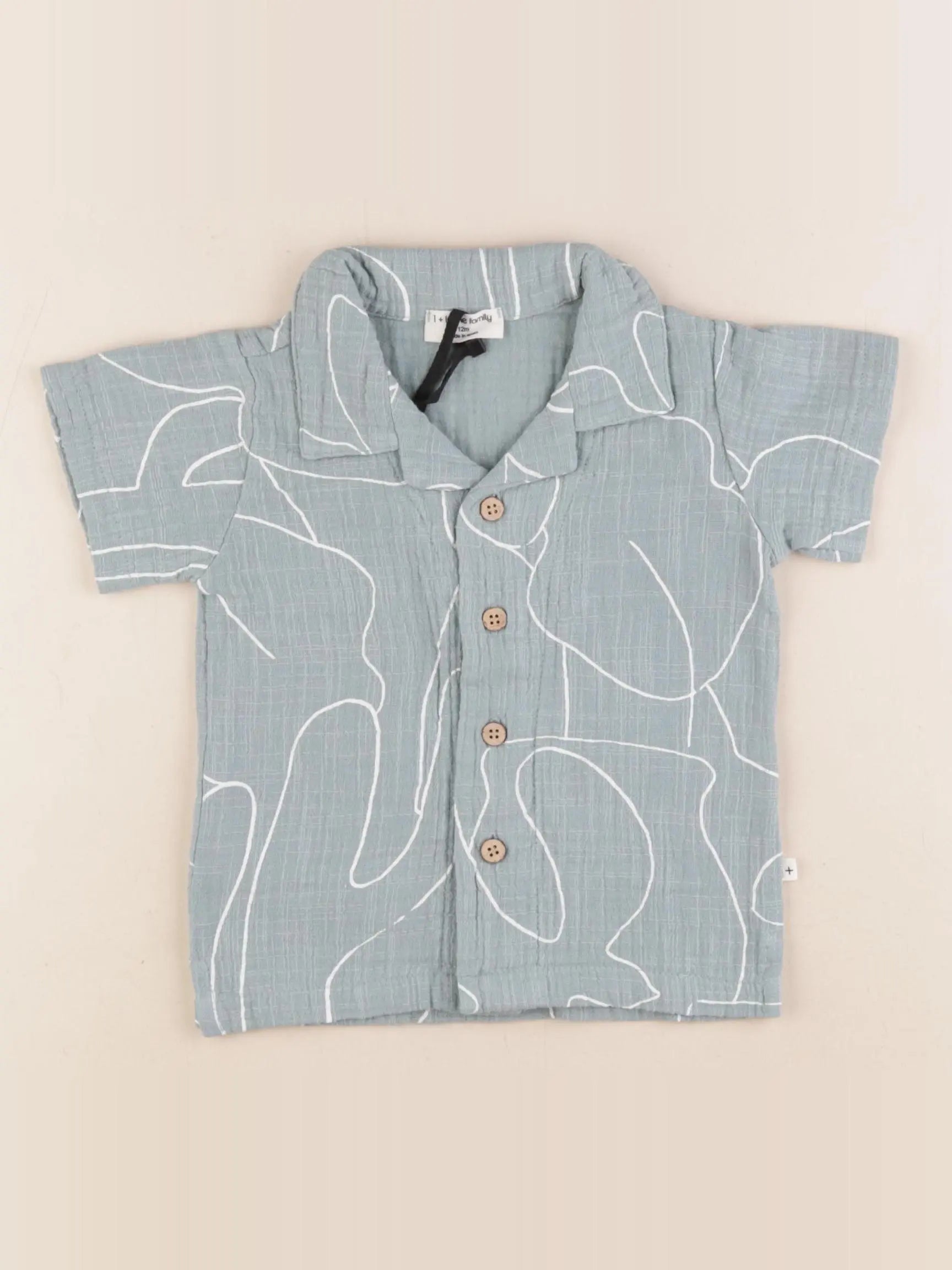 1+ In the family - chemise bleu - 12 mois