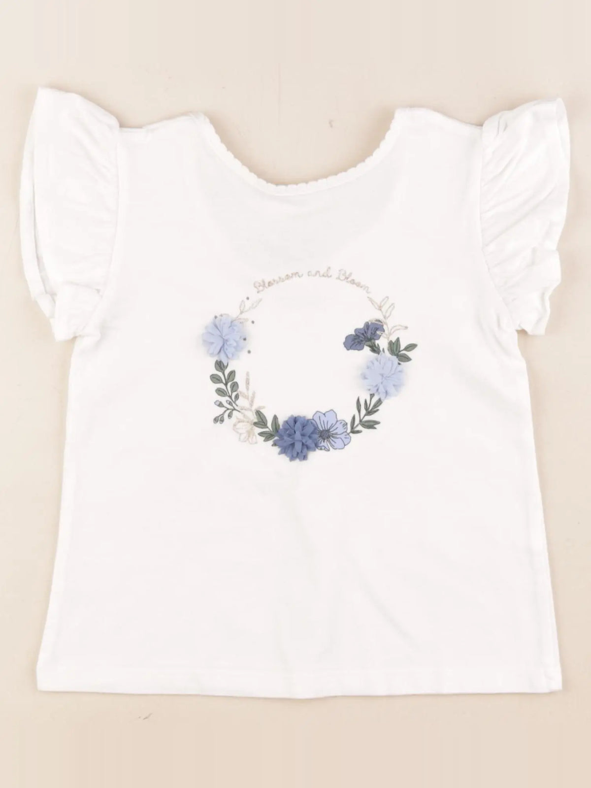 Vertbaudet - tee-shirt bleu, blanc - 4 ans
