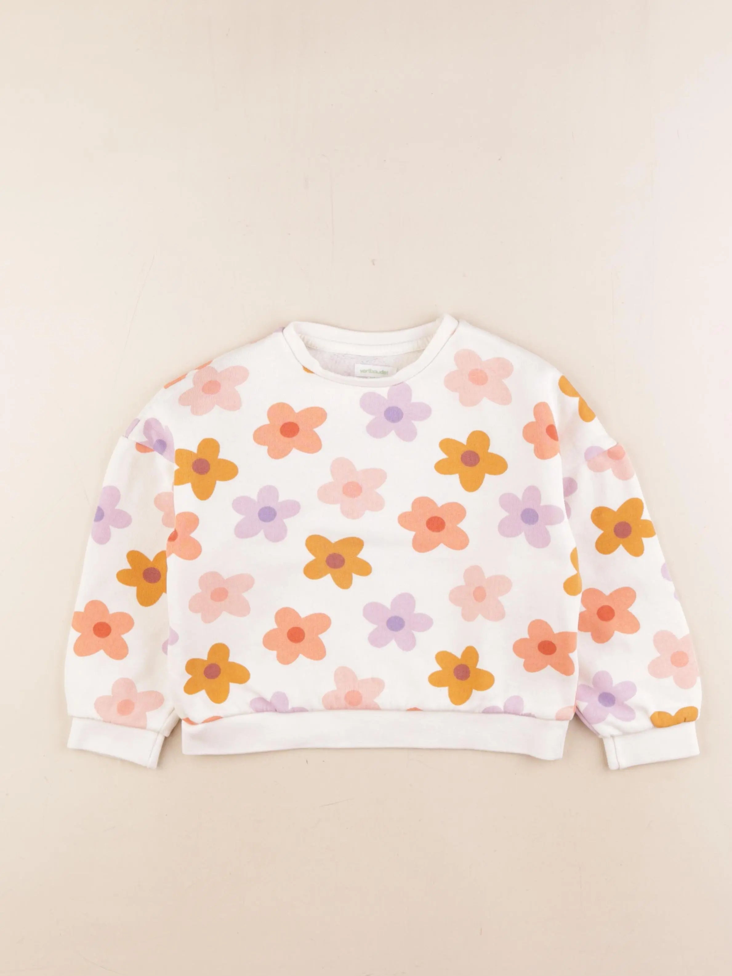 Vertbaudet - sweat beige, multicolore - 5 ans