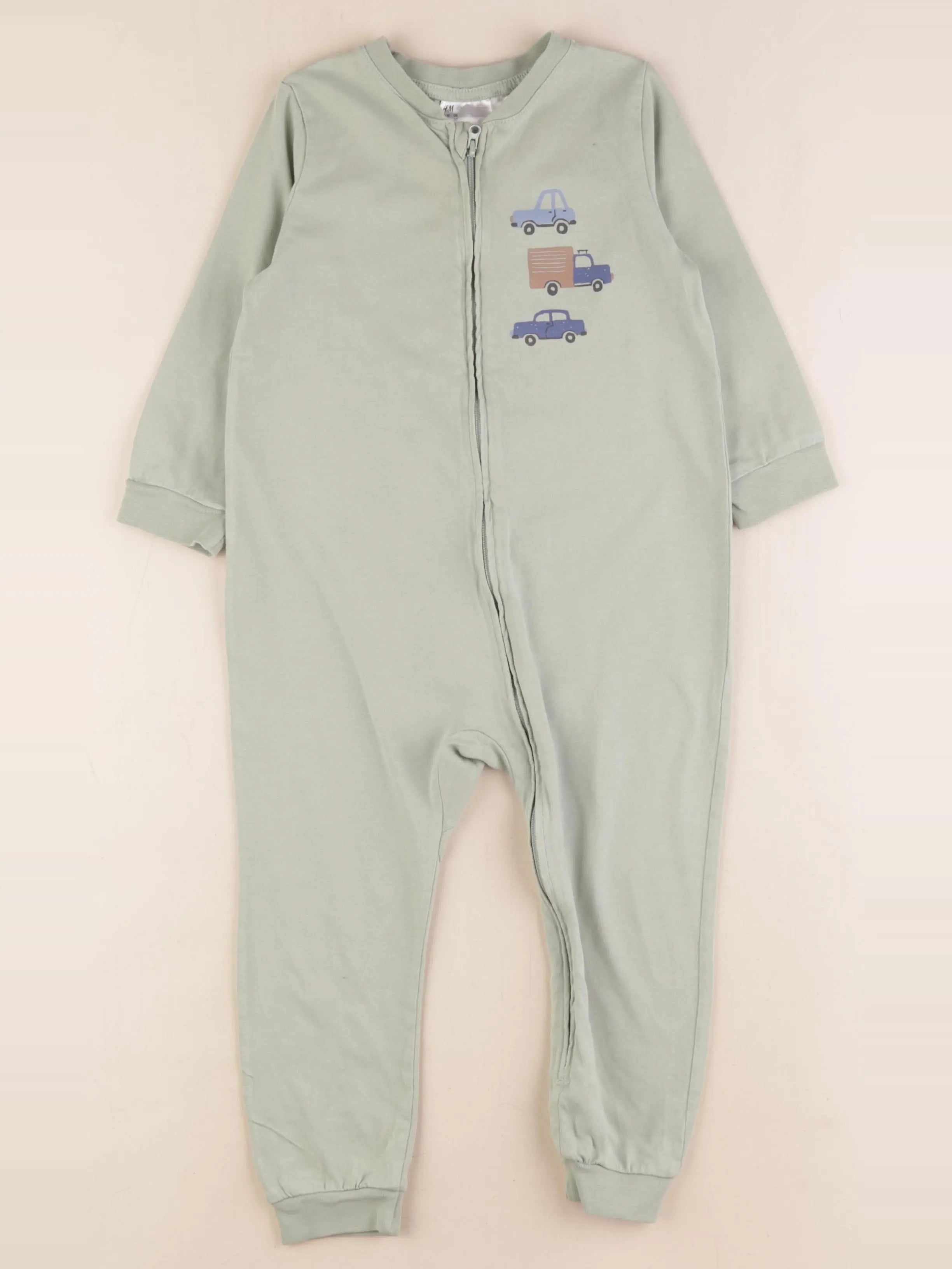 H&M - pyjama coton vert - 2/3 ans