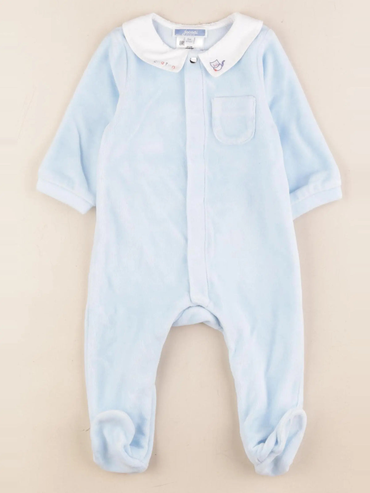 Jacadi - pyjama velours bleu - 6 mois
