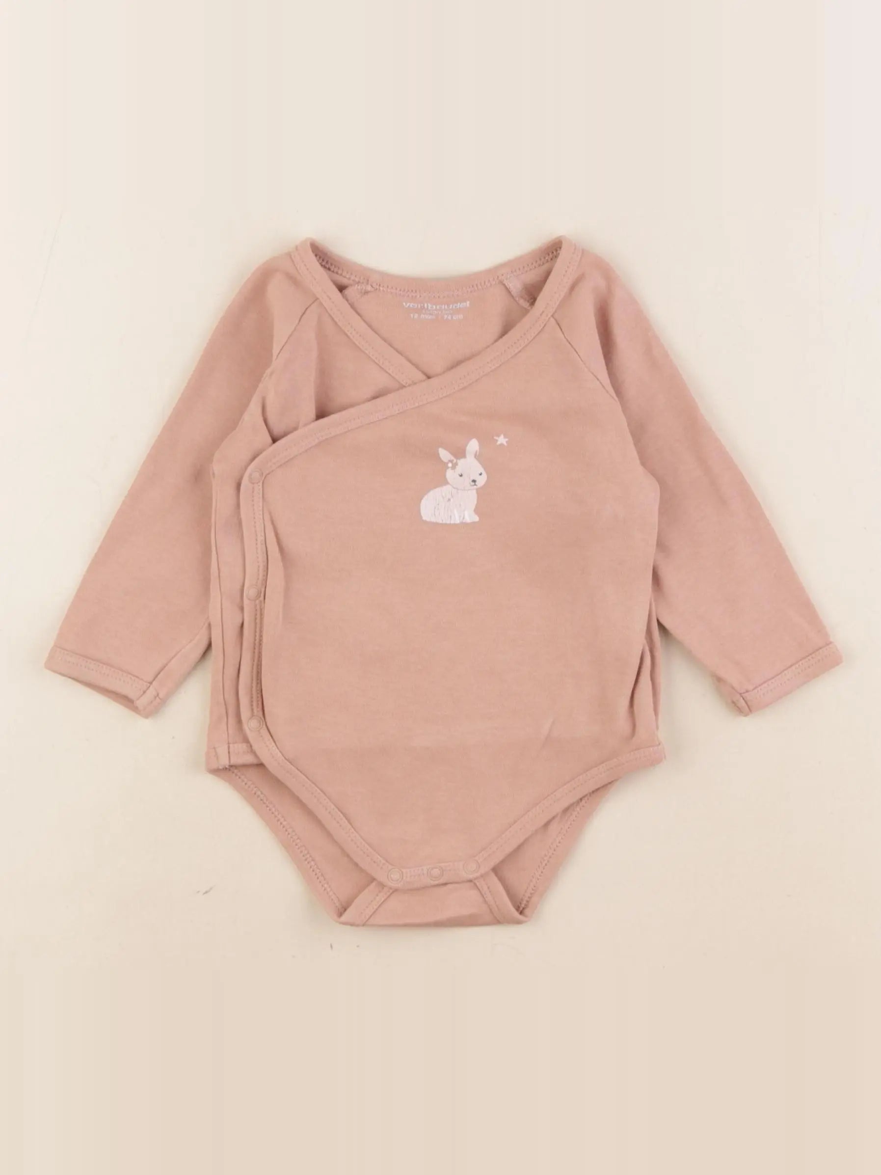 Vertbaudet - body rose - 12 mois
