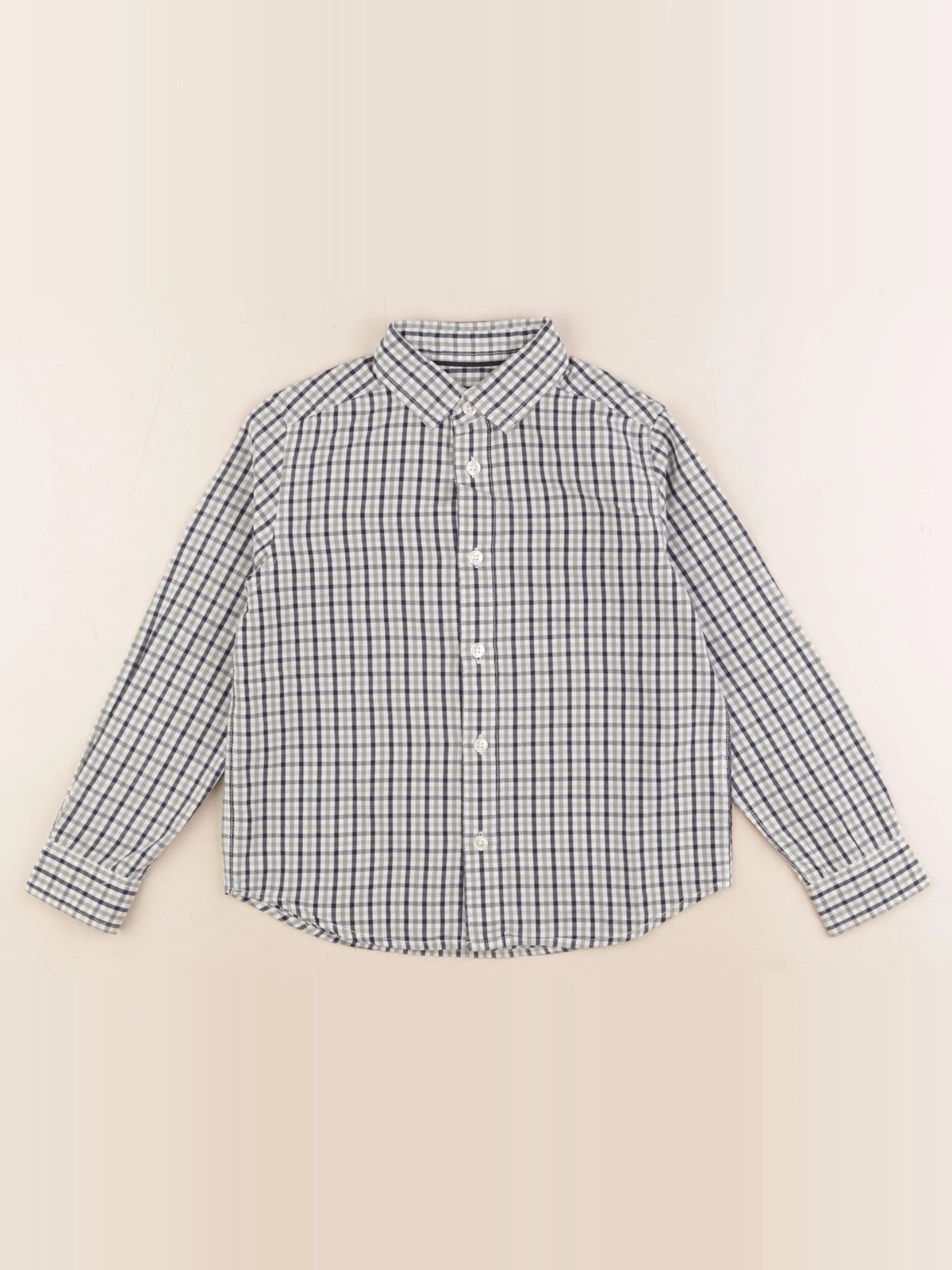 Cyrillus - chemise bleu, blanc, vert - 6 ans