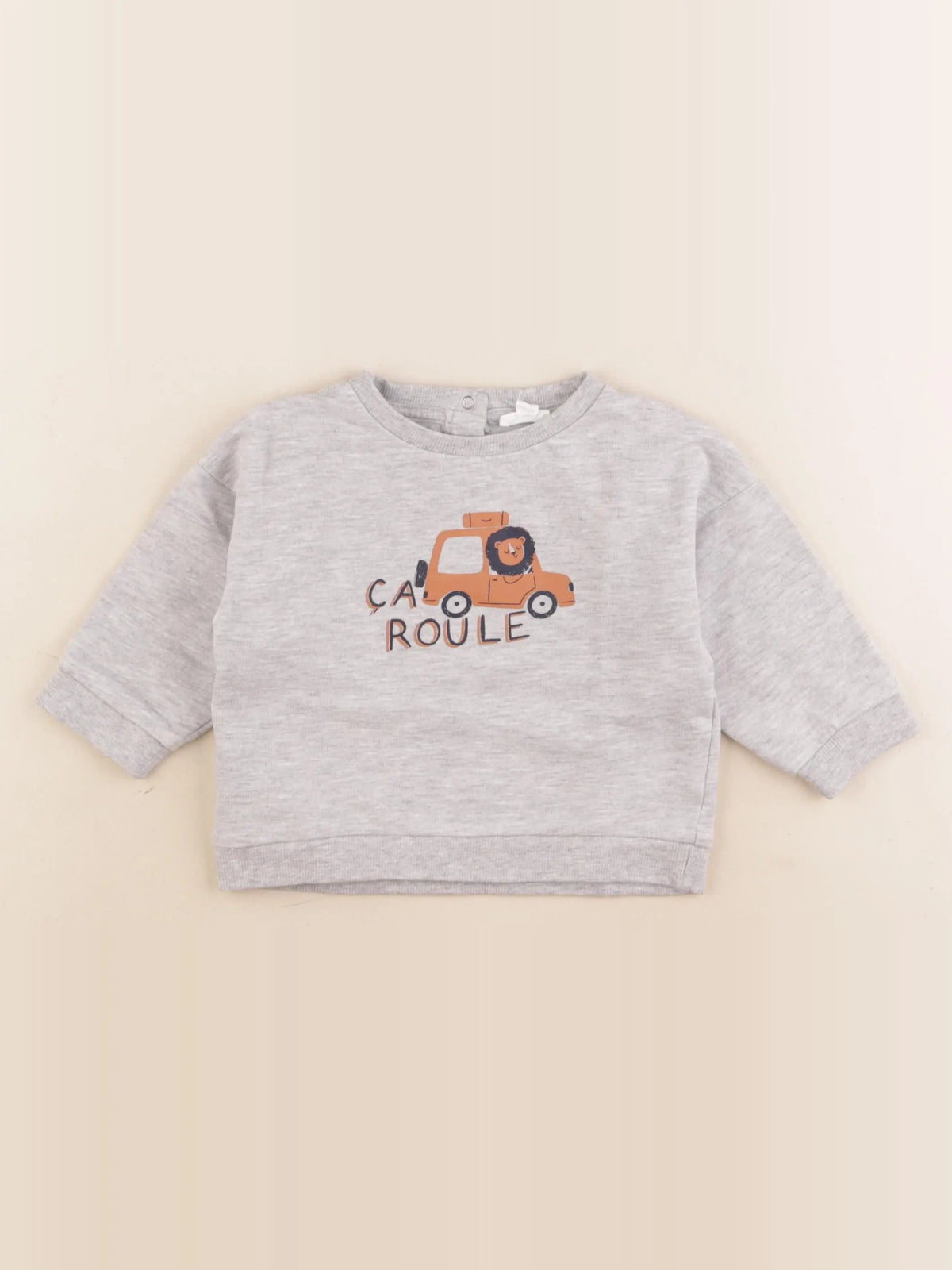 Vertbaudet - sweat gris - 12 mois