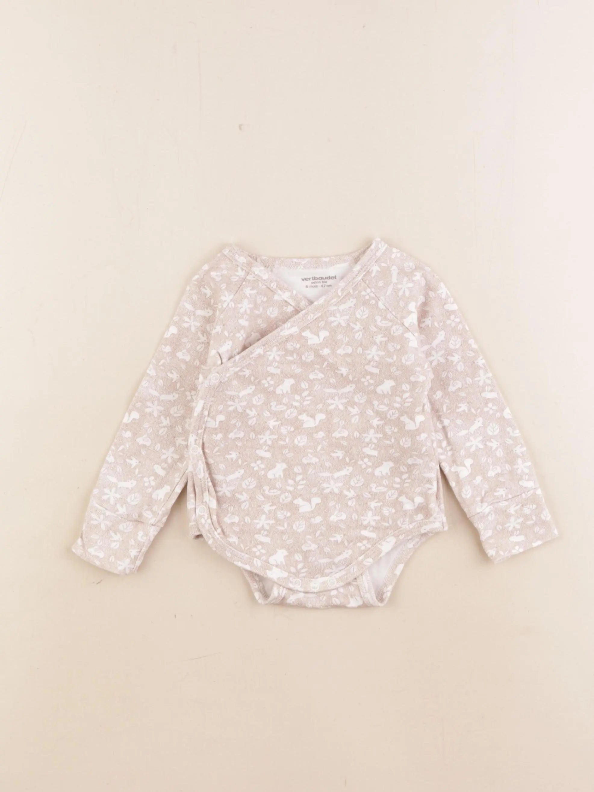 Vertbaudet - body marron - 6 mois
