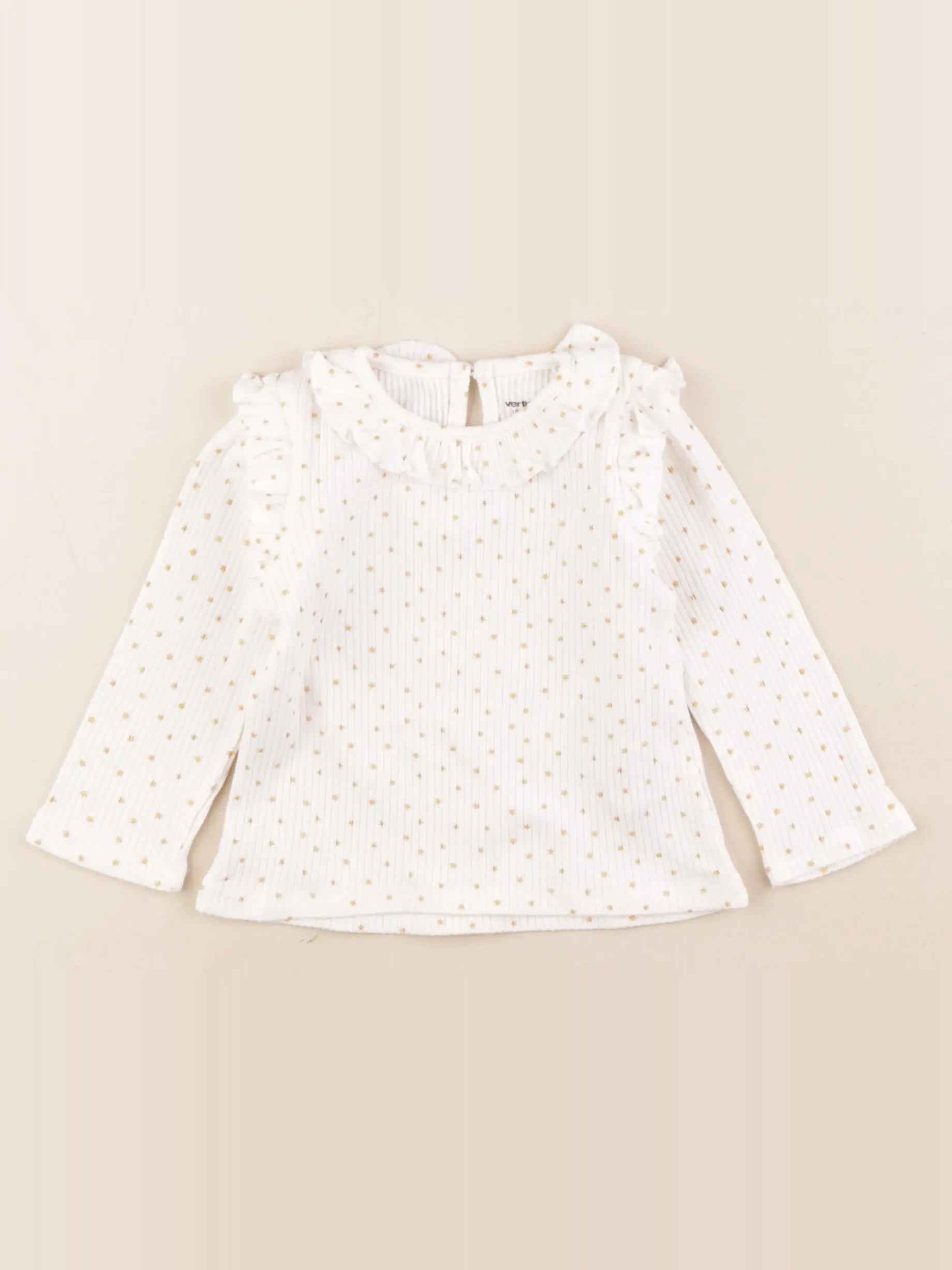 Vertbaudet - tee-shirt blanc, or - 12 mois