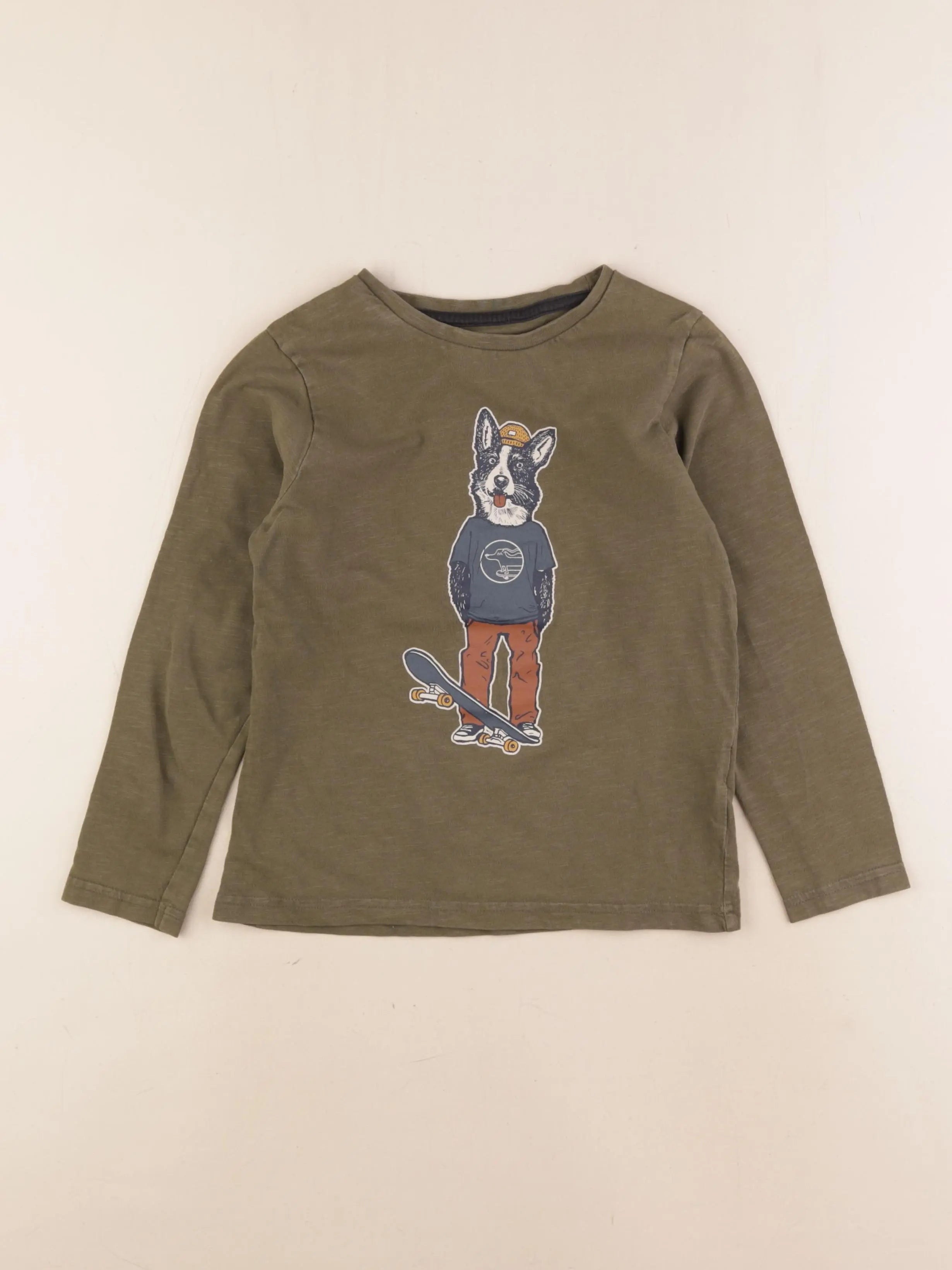 Vertbaudet - tee-shirt vert - 8 ans
